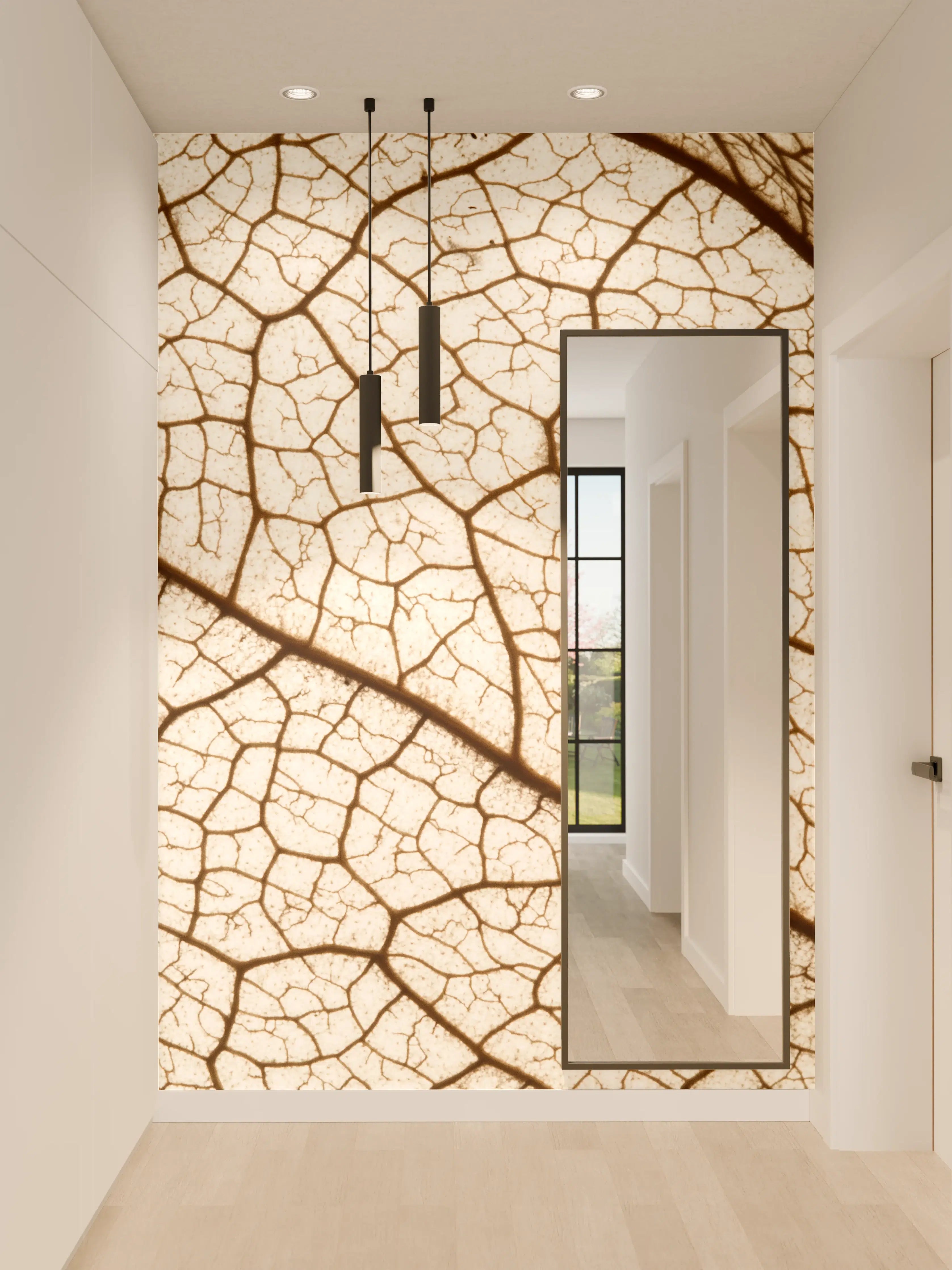 Wandverkleidung Flur - Hintergrund in sanften Beige- und Brauntönen
