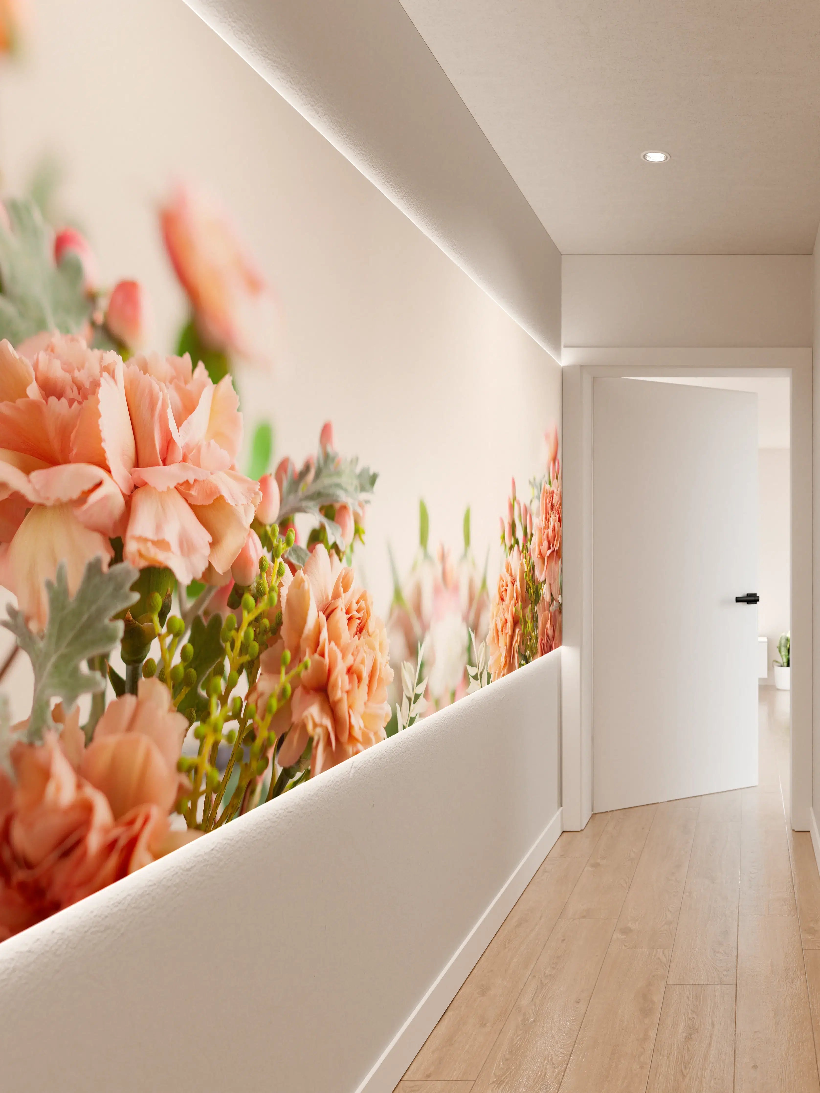 Wandverkleidung Flur - Hochwertige Blumenfotografie für Dekoration