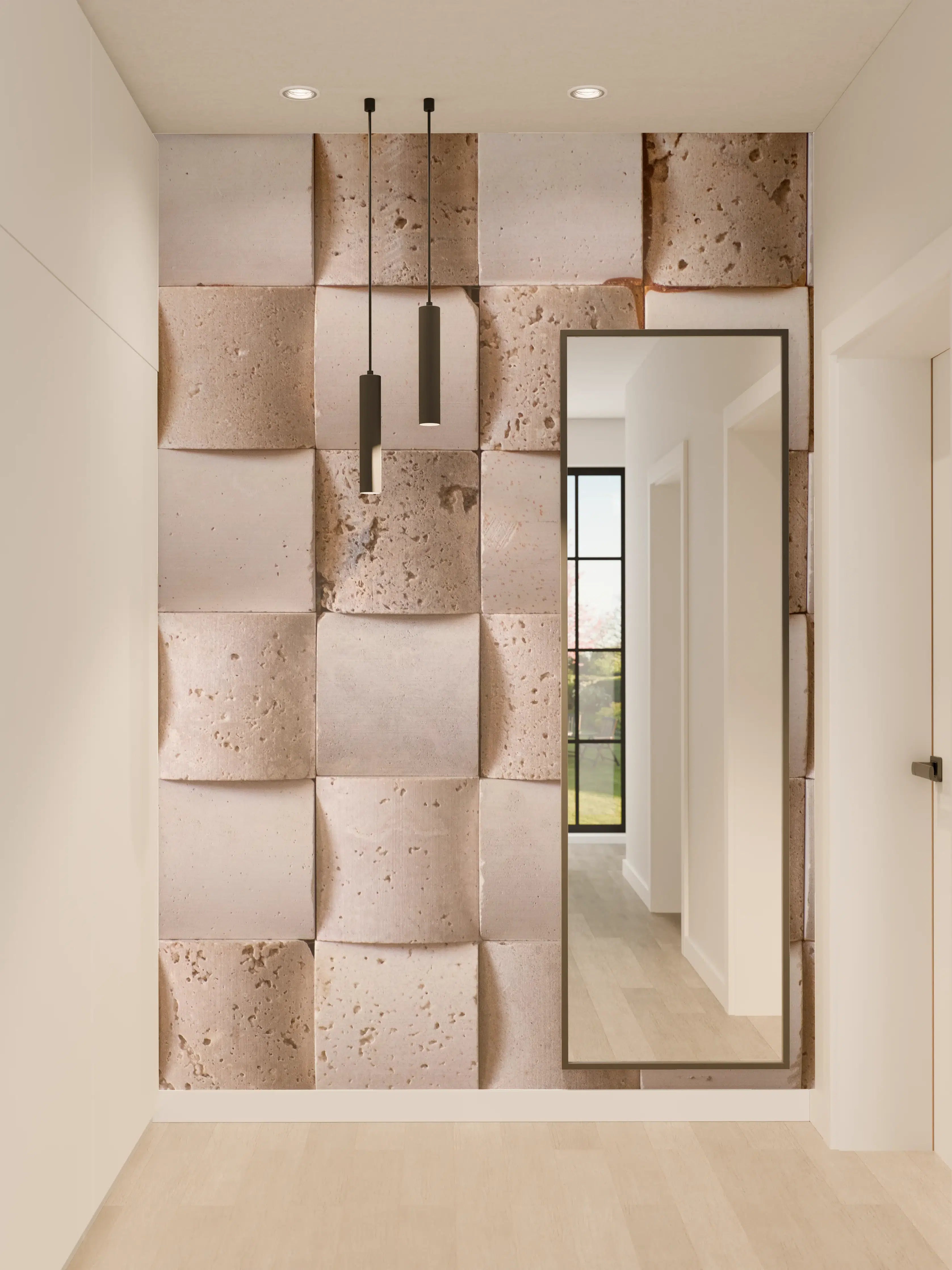 Wandverkleidung Flur - Hochwertige Natursteinwand-Fliese
