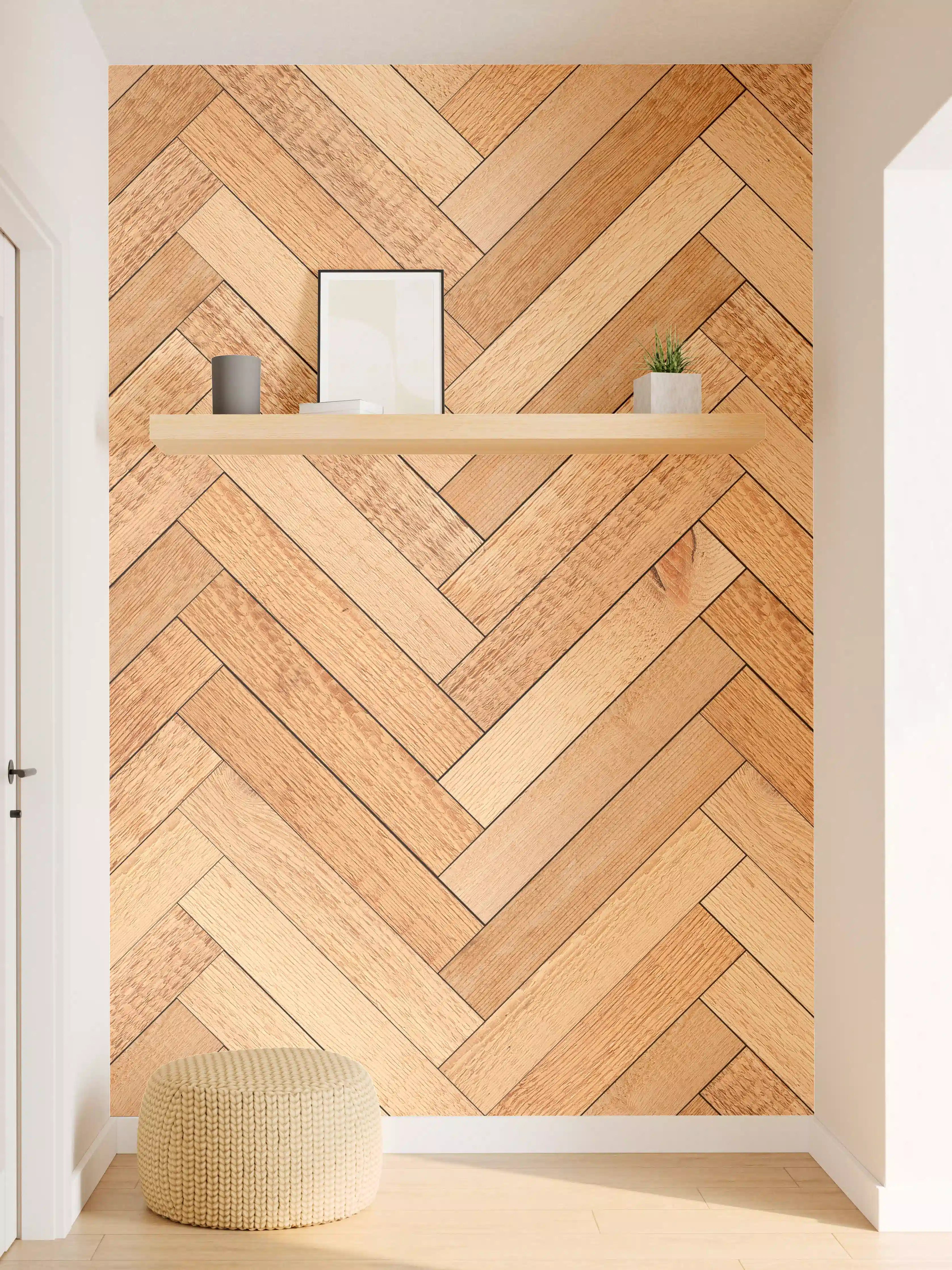 Wandverkleidung Flur - Hochwertiger Holzparkettboden mit eleganter Musterung