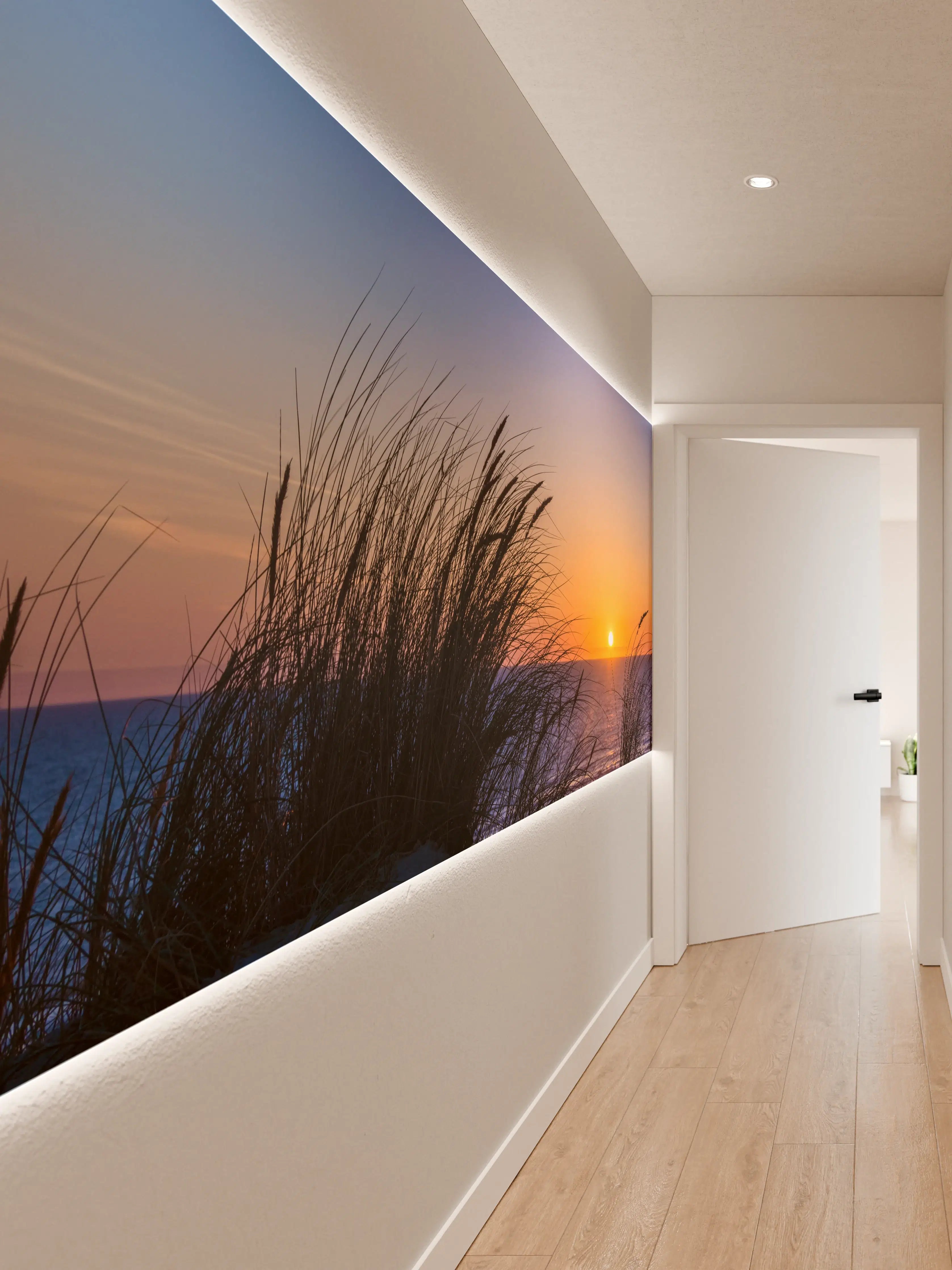 Wandverkleidung Flur - Hochwertiges Sonnenuntergang-Bild mit Naturmotiven