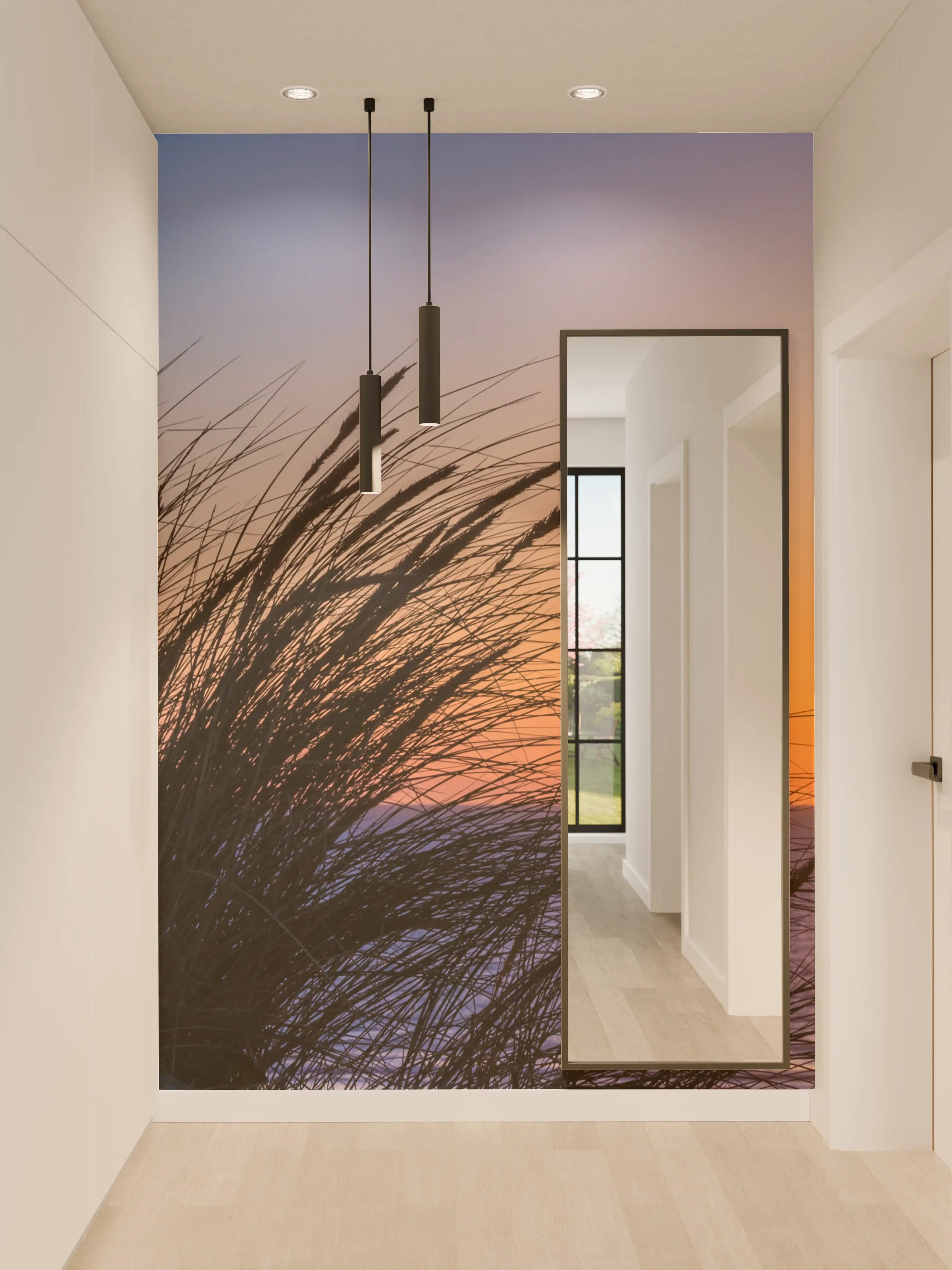 Wandverkleidung Flur - Hochwertiges Sonnenuntergang-Bild mit Naturmotiven