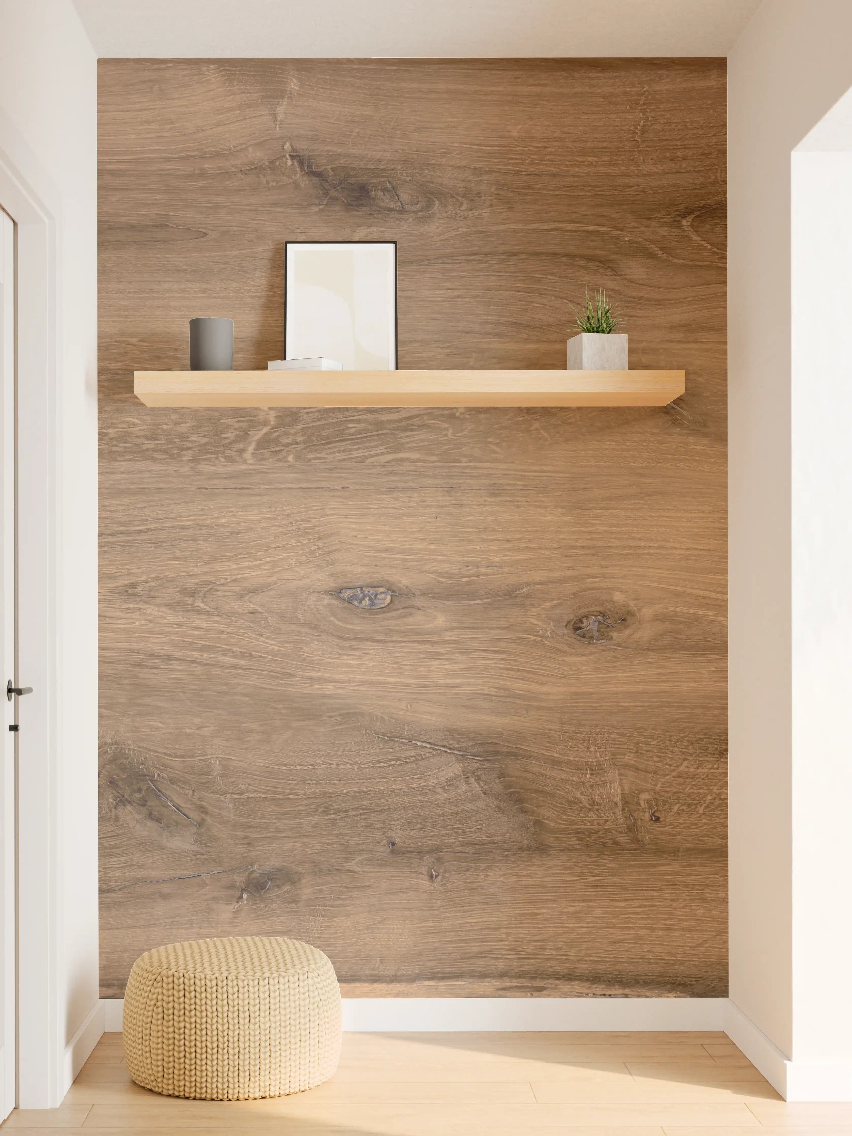 Wandverkleidung Flur - Hölzernes Eichenholz-Brett