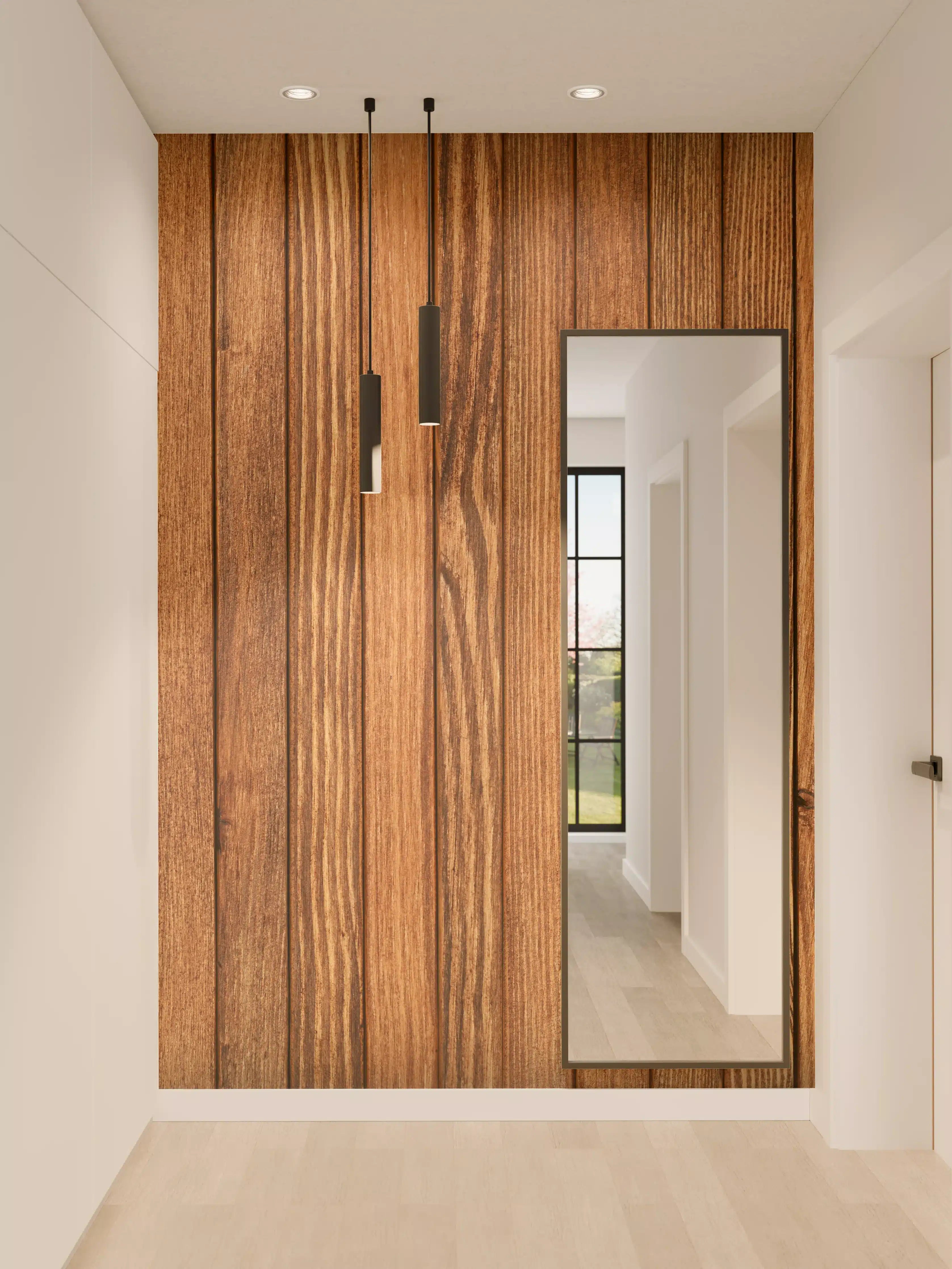 Wandverkleidung Flur - Holz Optik Wandpaneel