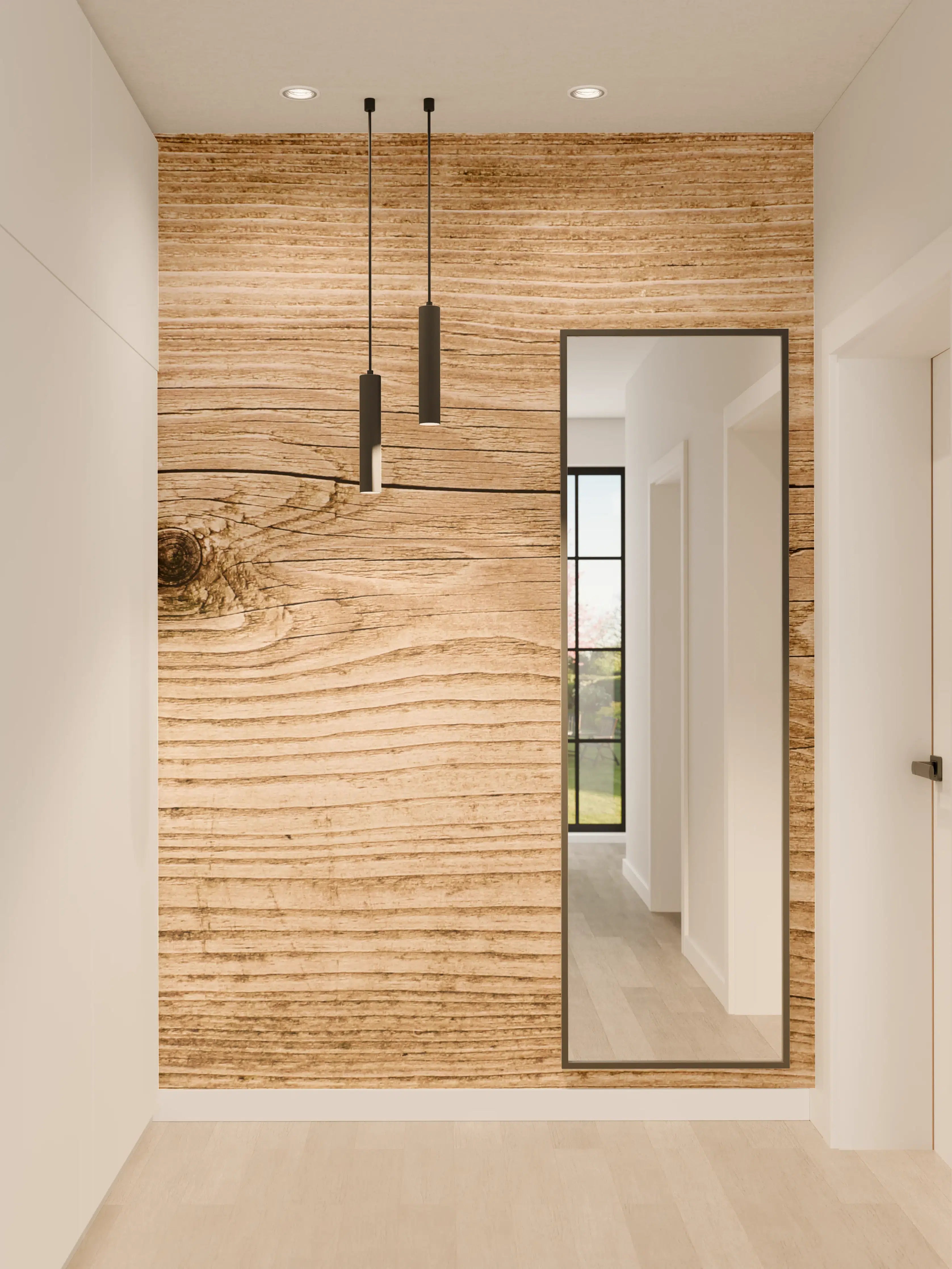 Wandverkleidung Flur - Holzoptik - natürliche Eleganz
