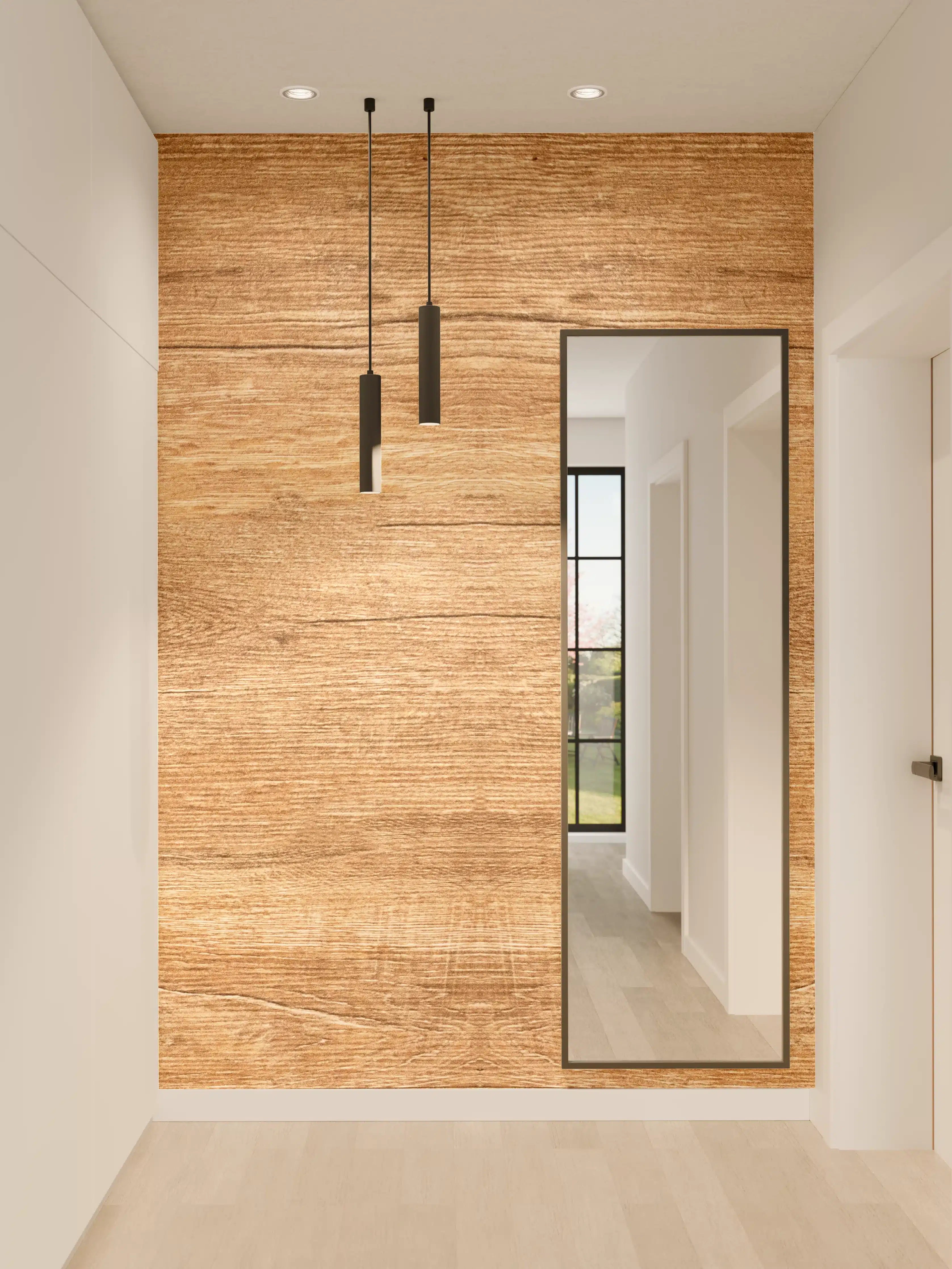 Wandverkleidung Flur - Holzoptik im natürlichen Design