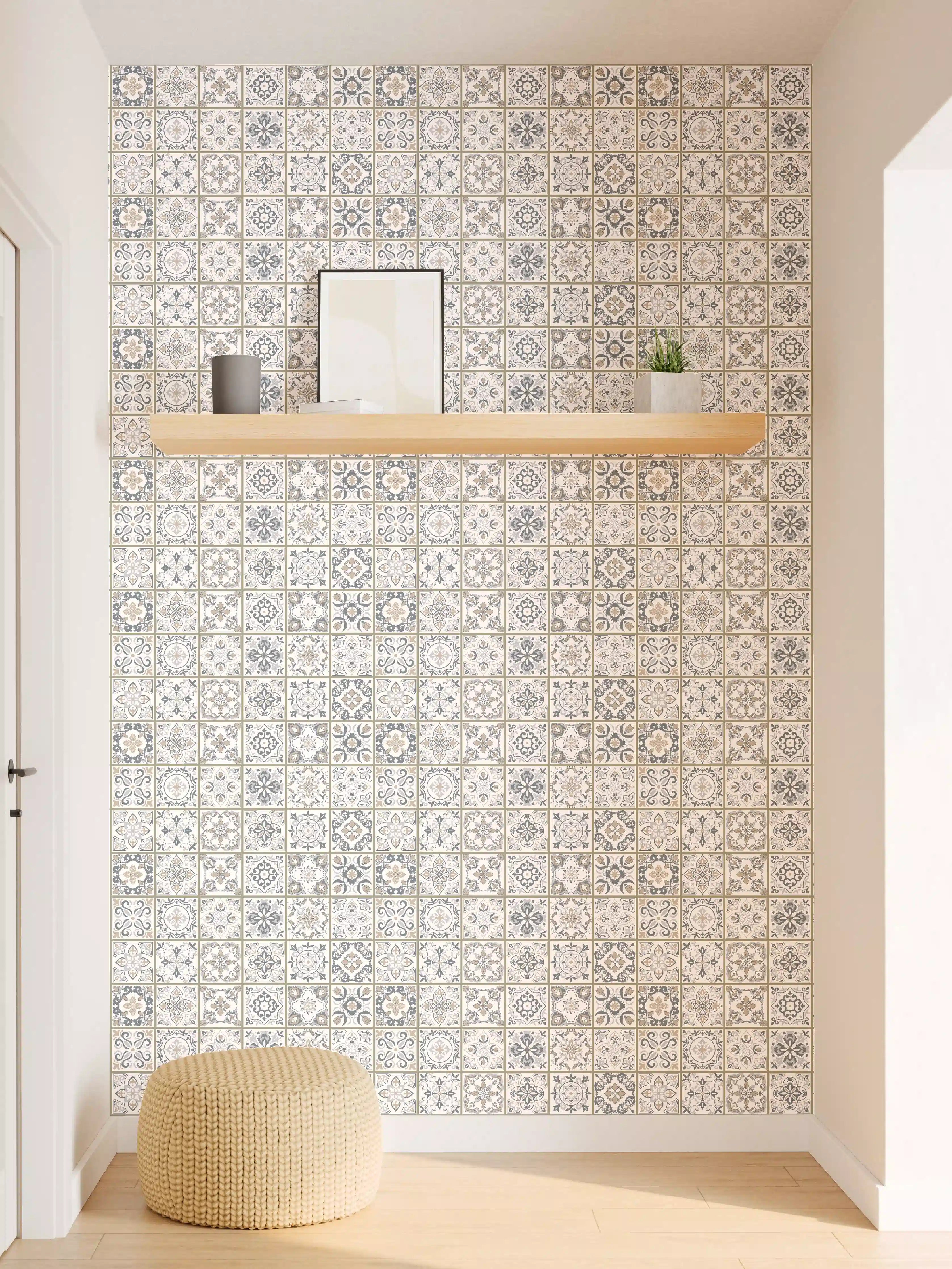 Wandverkleidung Flur - Hübsche Fliesenmuster in neutralen Farben
