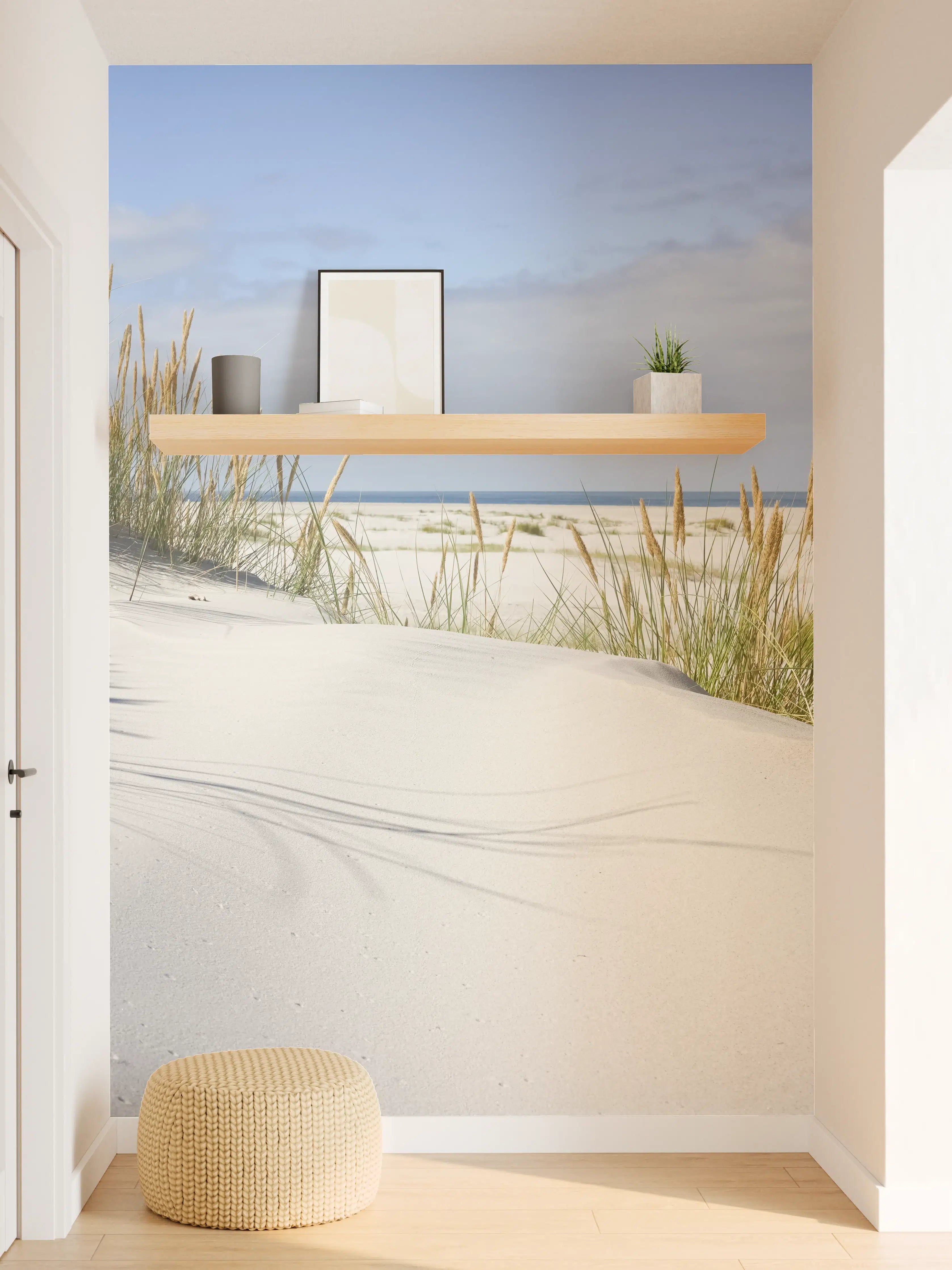 Wandverkleidung Flur - Idyllische Dünenlandschaft mit Meerblick