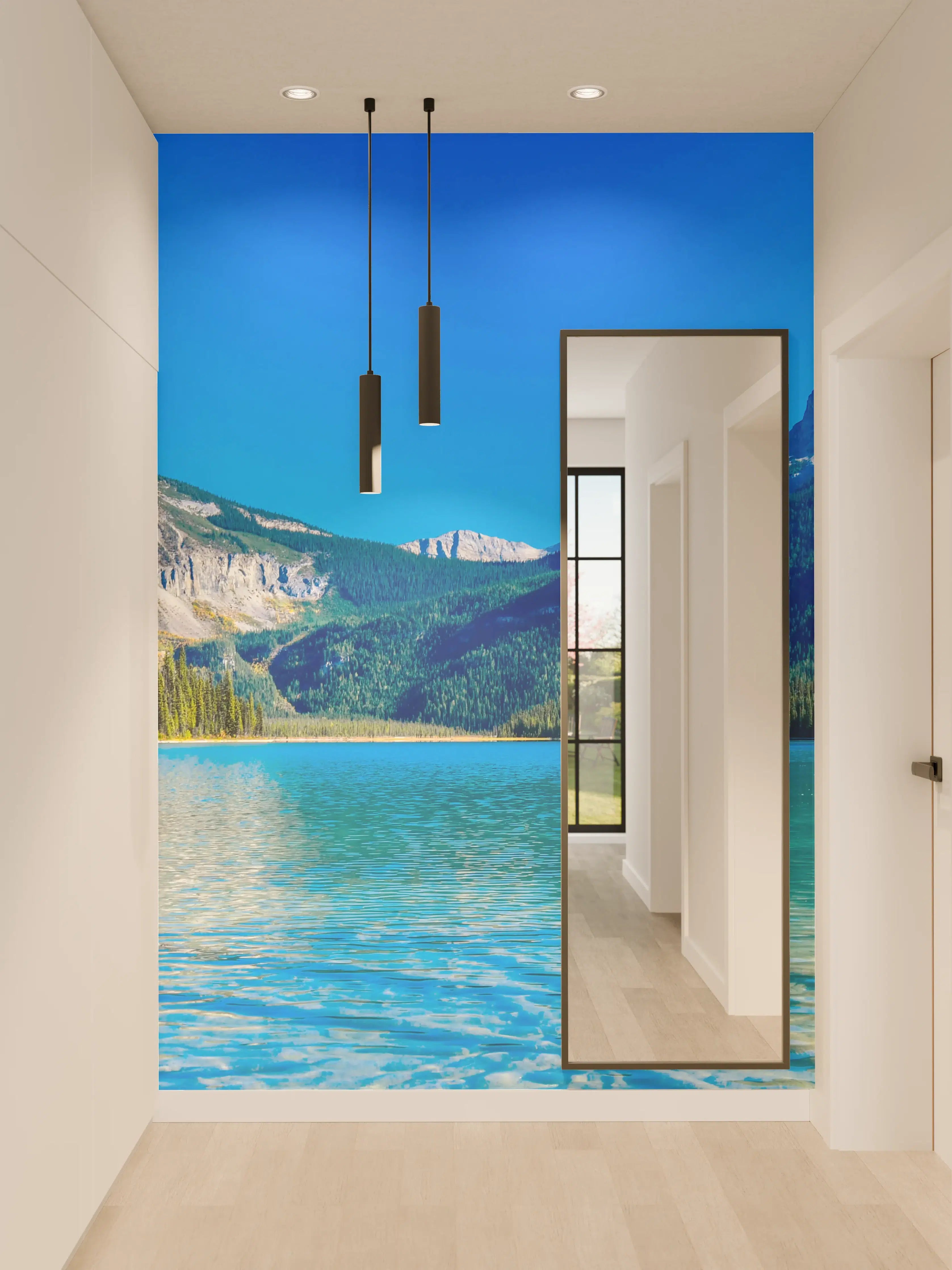 Wandverkleidung Flur - Idyllischer Bergsee im Nationalpark