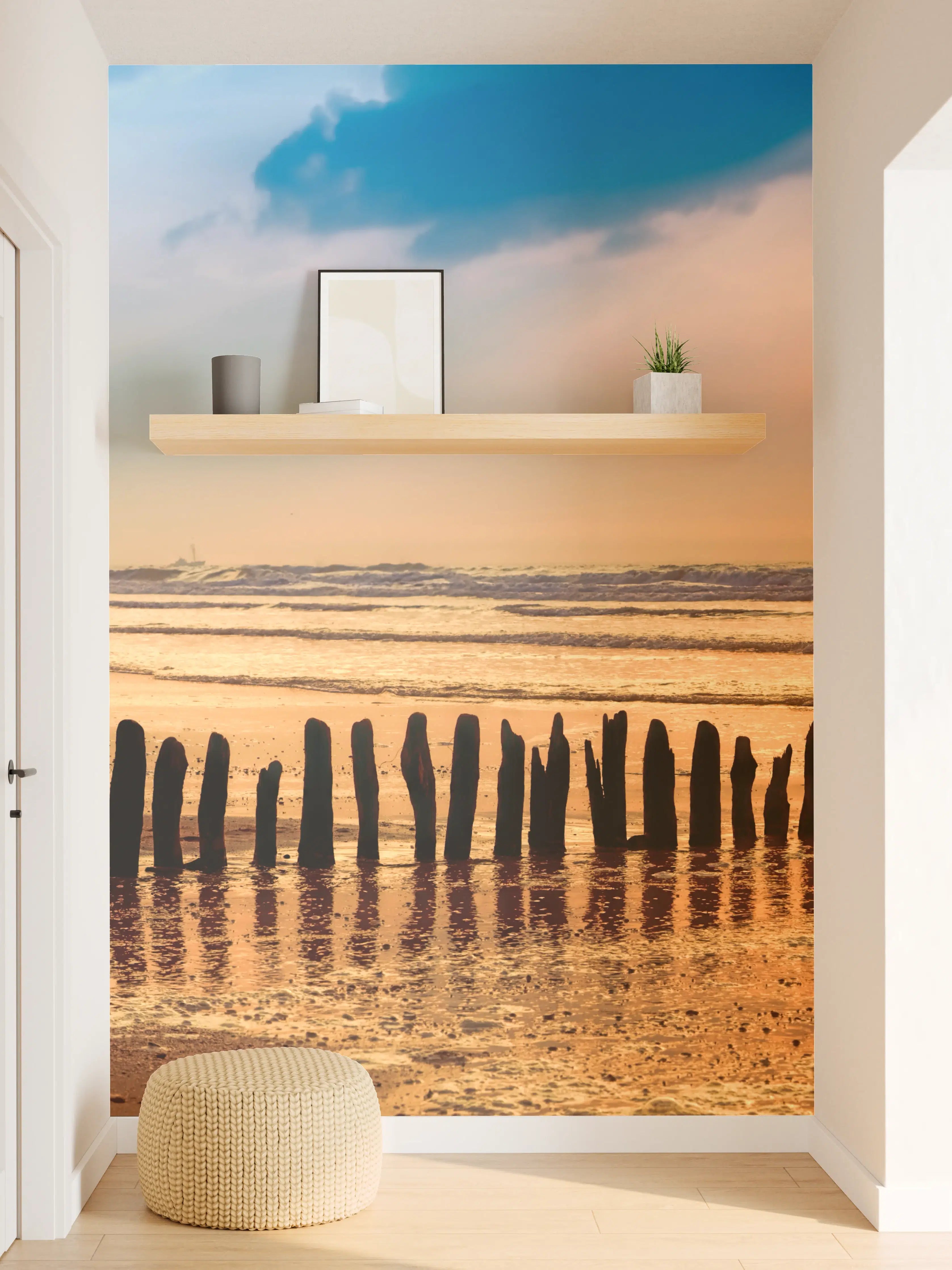 Wandverkleidung Flur - Idyllischer Sonnenuntergang am Meer