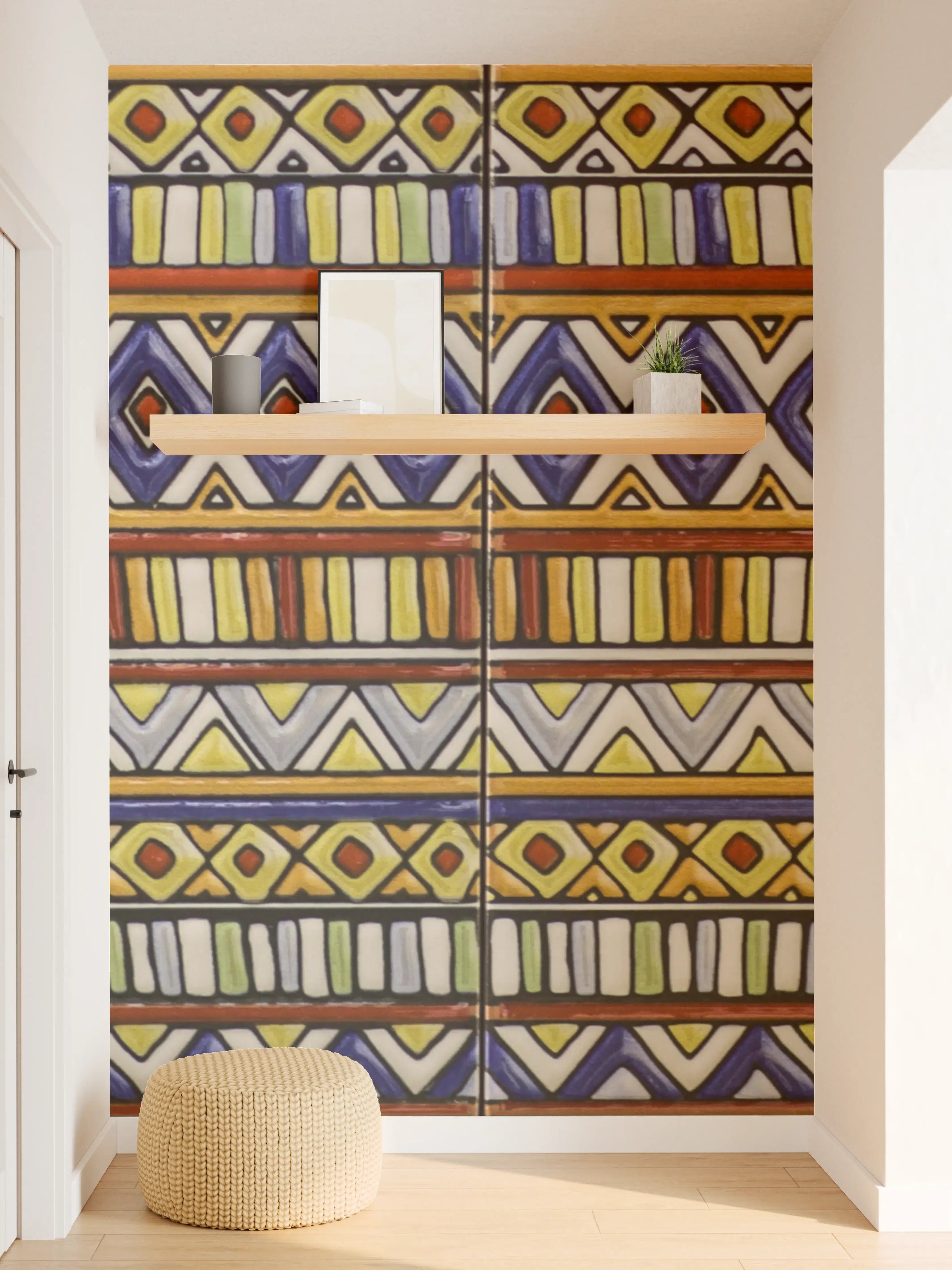 Wandverkleidung Flur - Individuelles Muster mit Ethno-Design