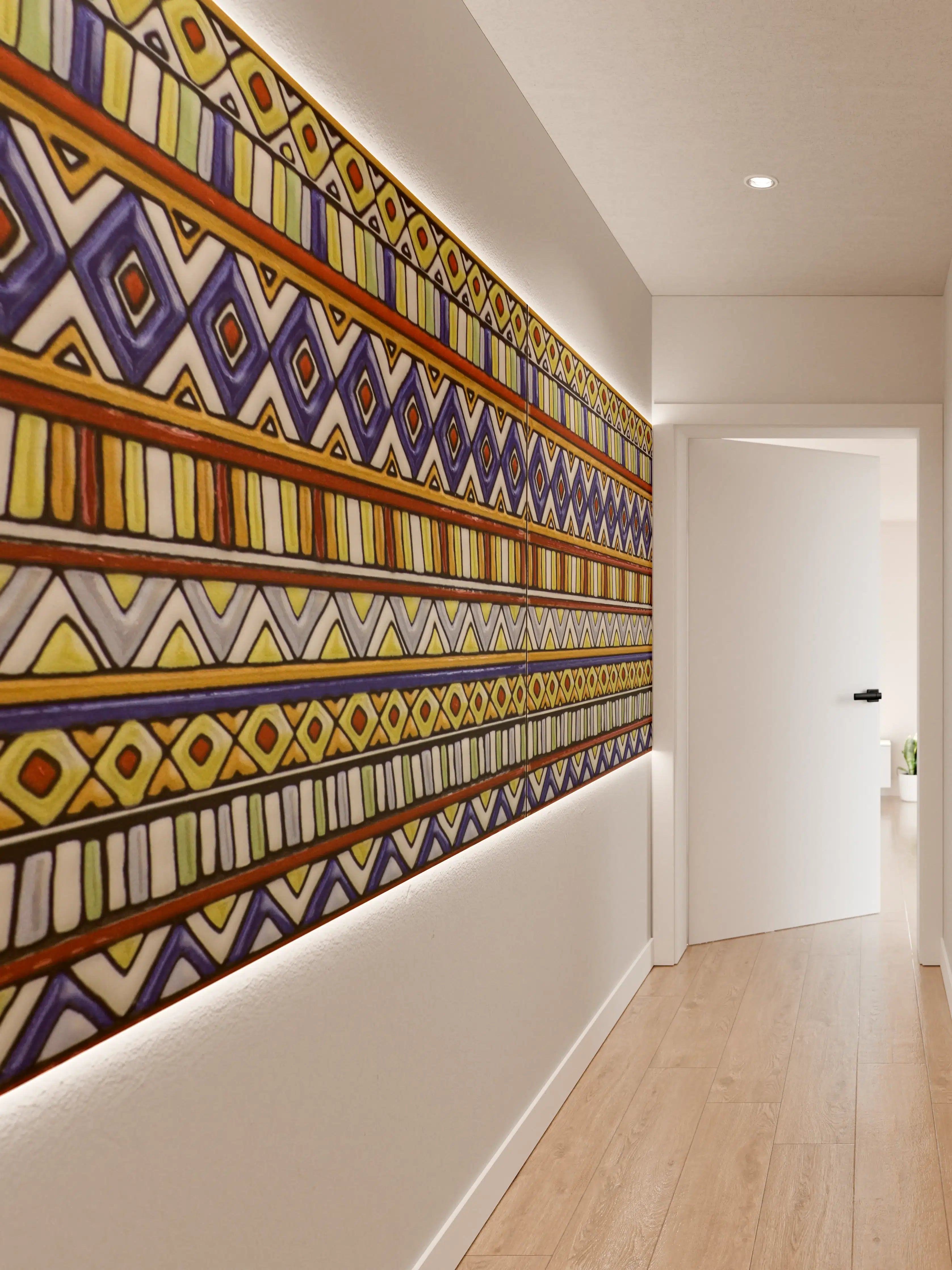 Wandverkleidung Flur - Individuelles Muster mit Ethno-Design