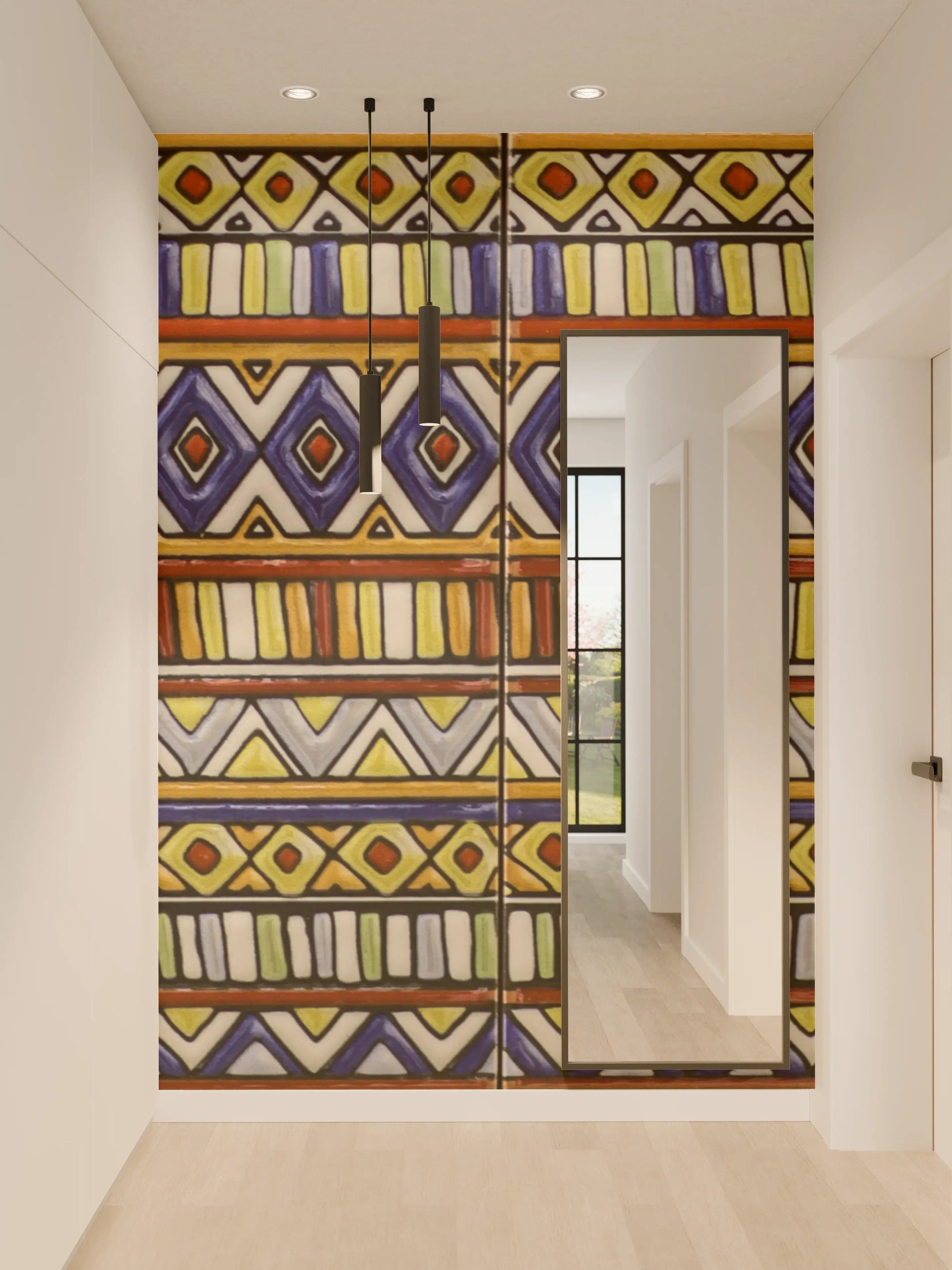 Wandverkleidung Flur - Individuelles Muster mit Ethno-Design