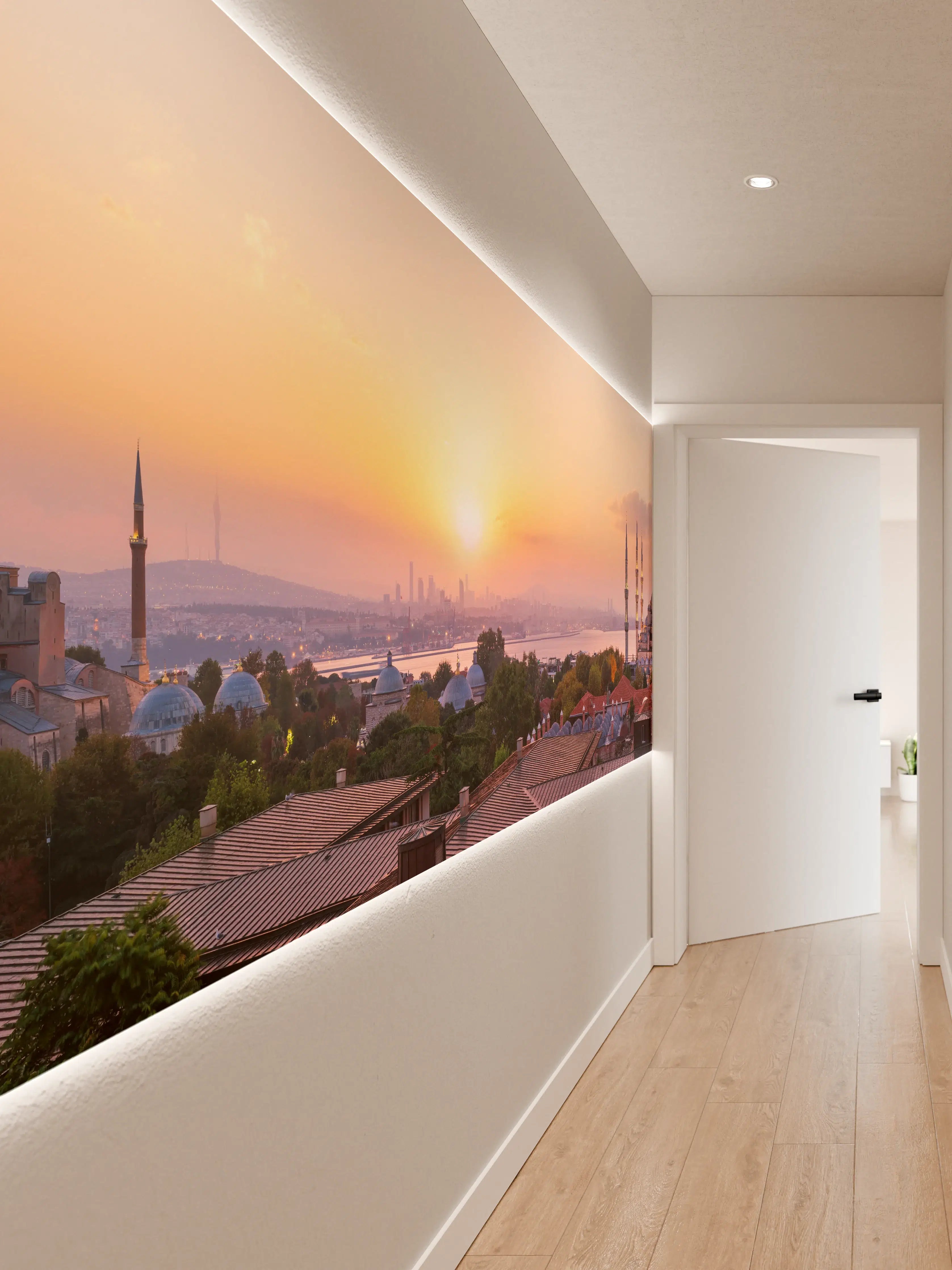 Wandverkleidung Flur - Istanbul Skyline bei Sonnenuntergang