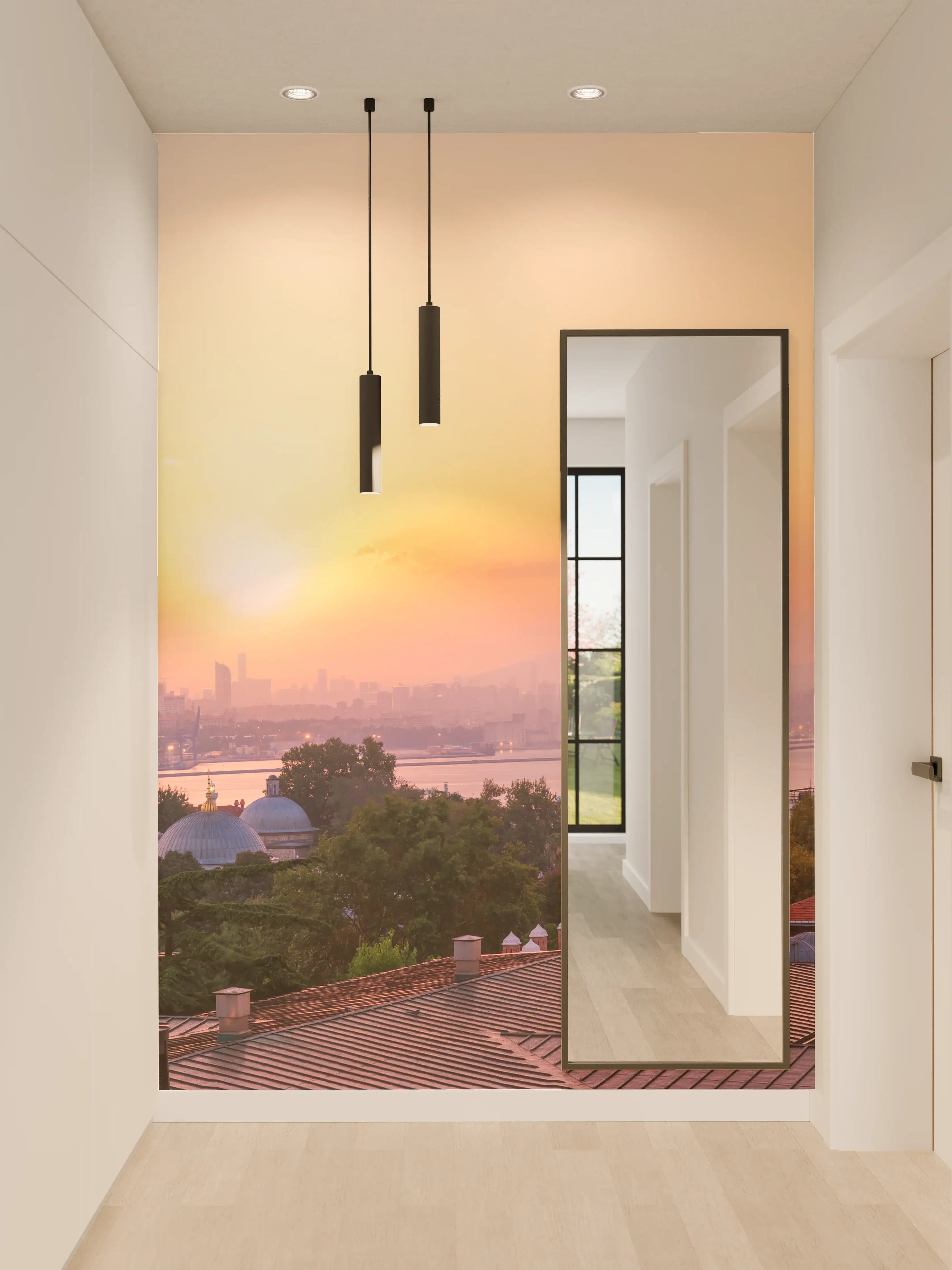 Wandverkleidung Flur - Istanbul Skyline bei Sonnenuntergang