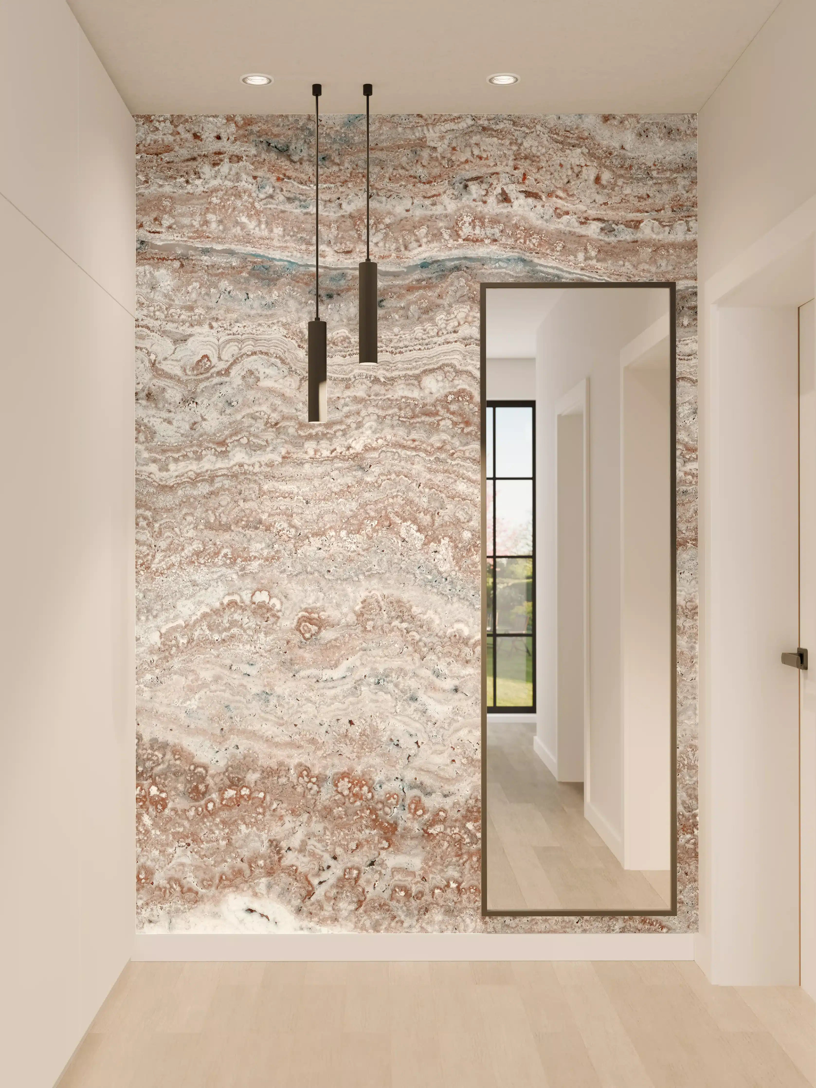 Wandverkleidung Flur - Italienischer Marmor Hintergrund