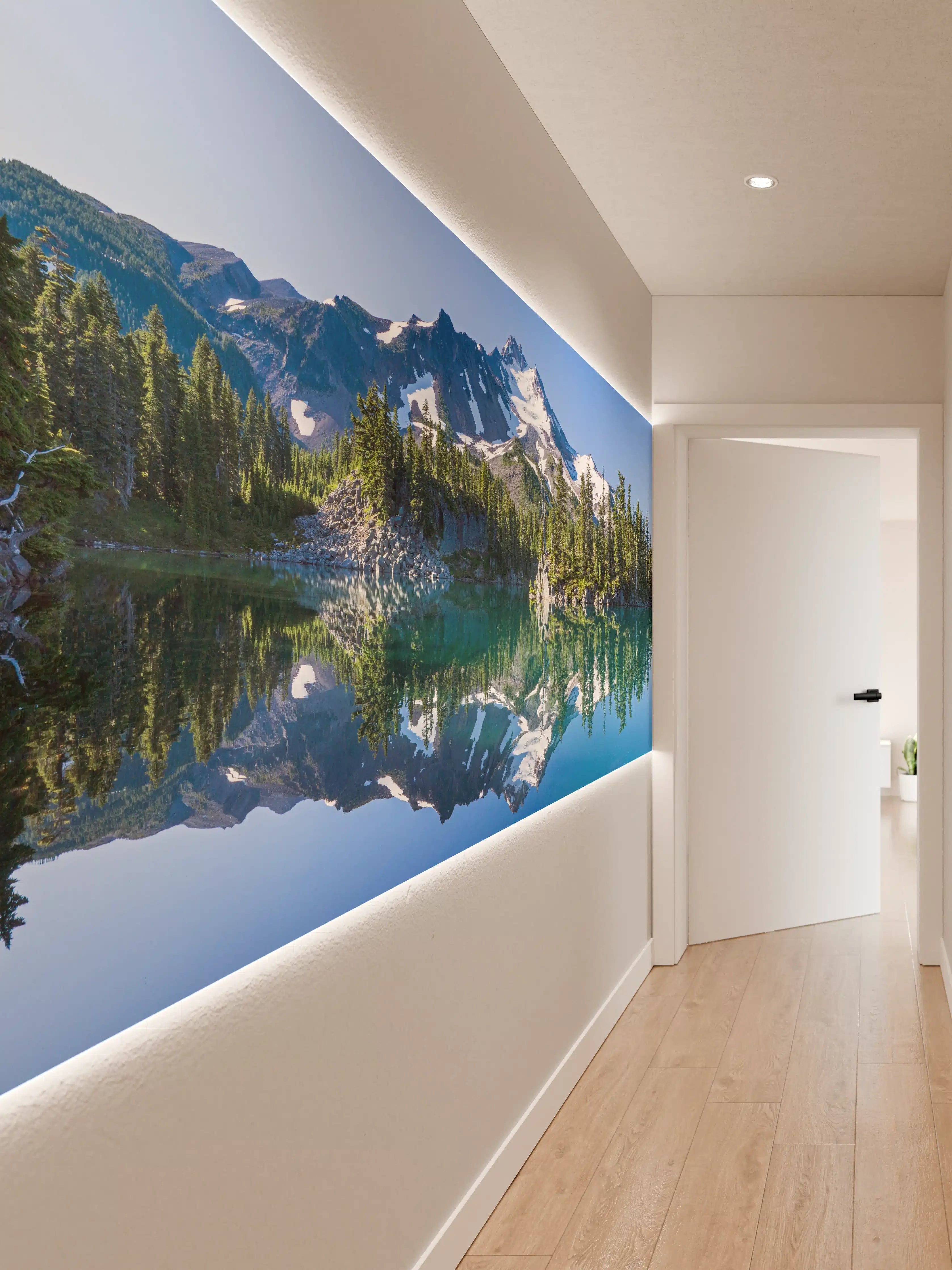 Wandverkleidung Flur - Jefferson Park spiegelnd im Morgenlicht