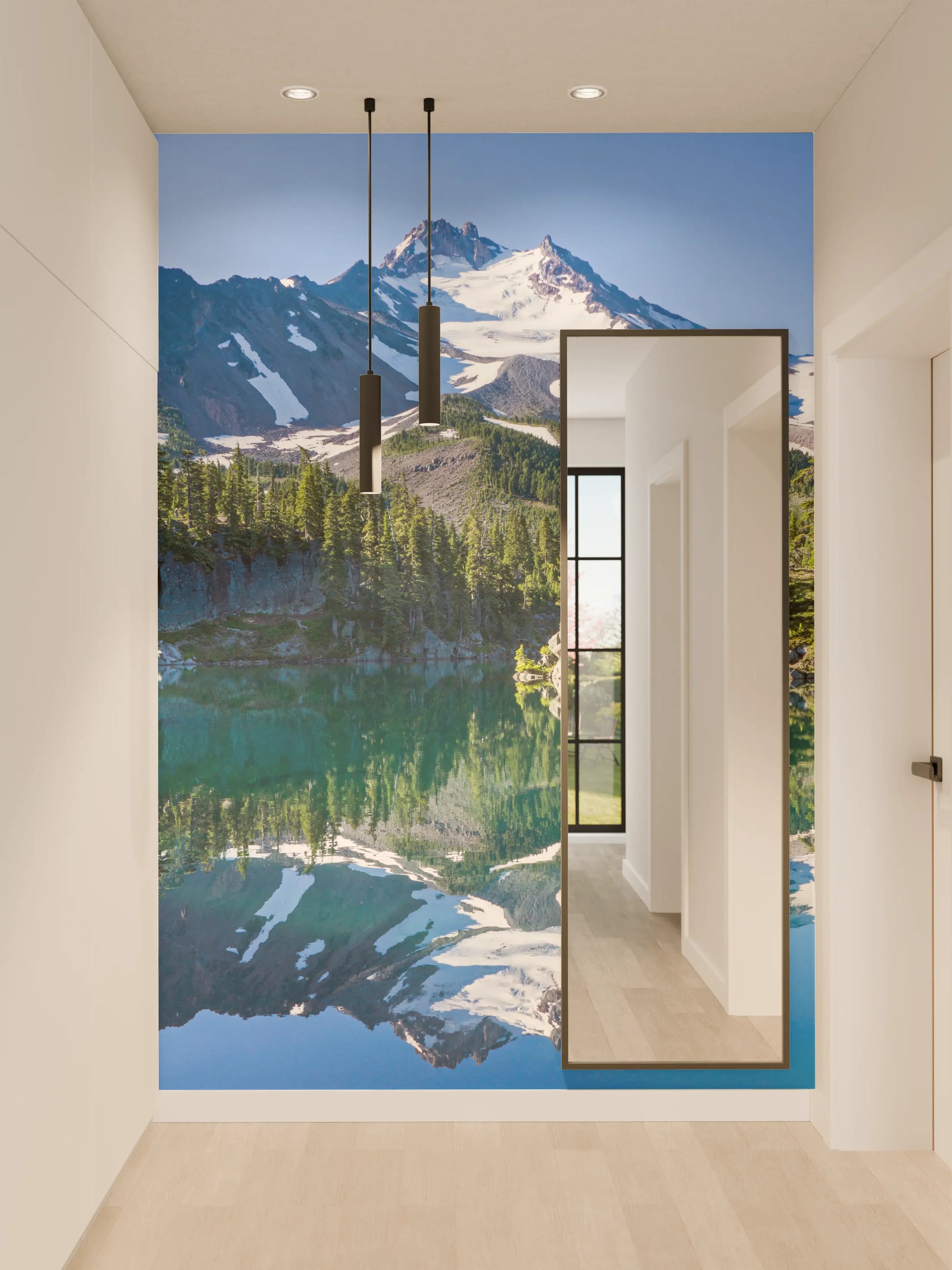 Wandverkleidung Flur - Jefferson Park spiegelnd im Morgenlicht