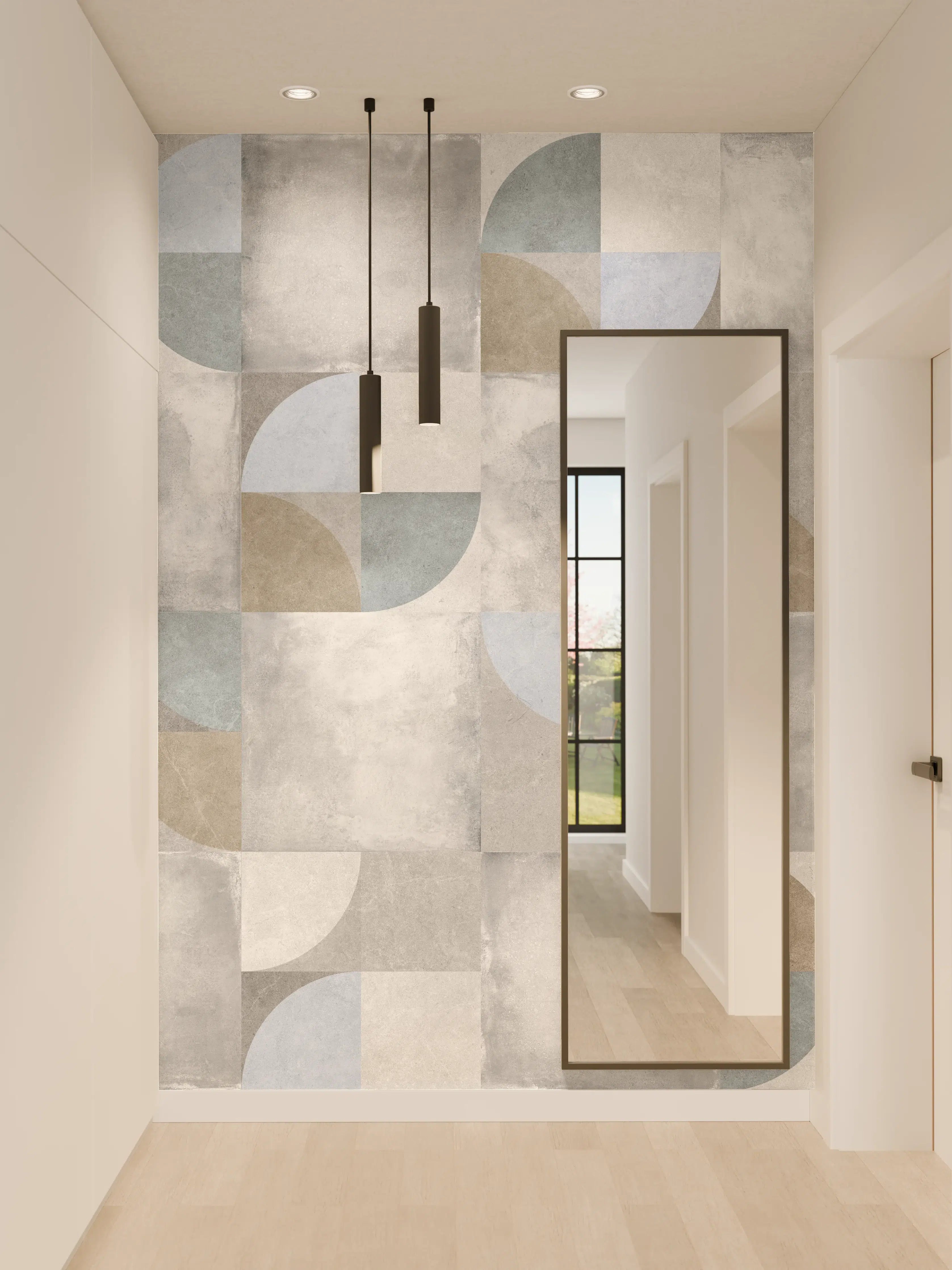 Wandverkleidung Flur - Karierter Keramik Hintergrund