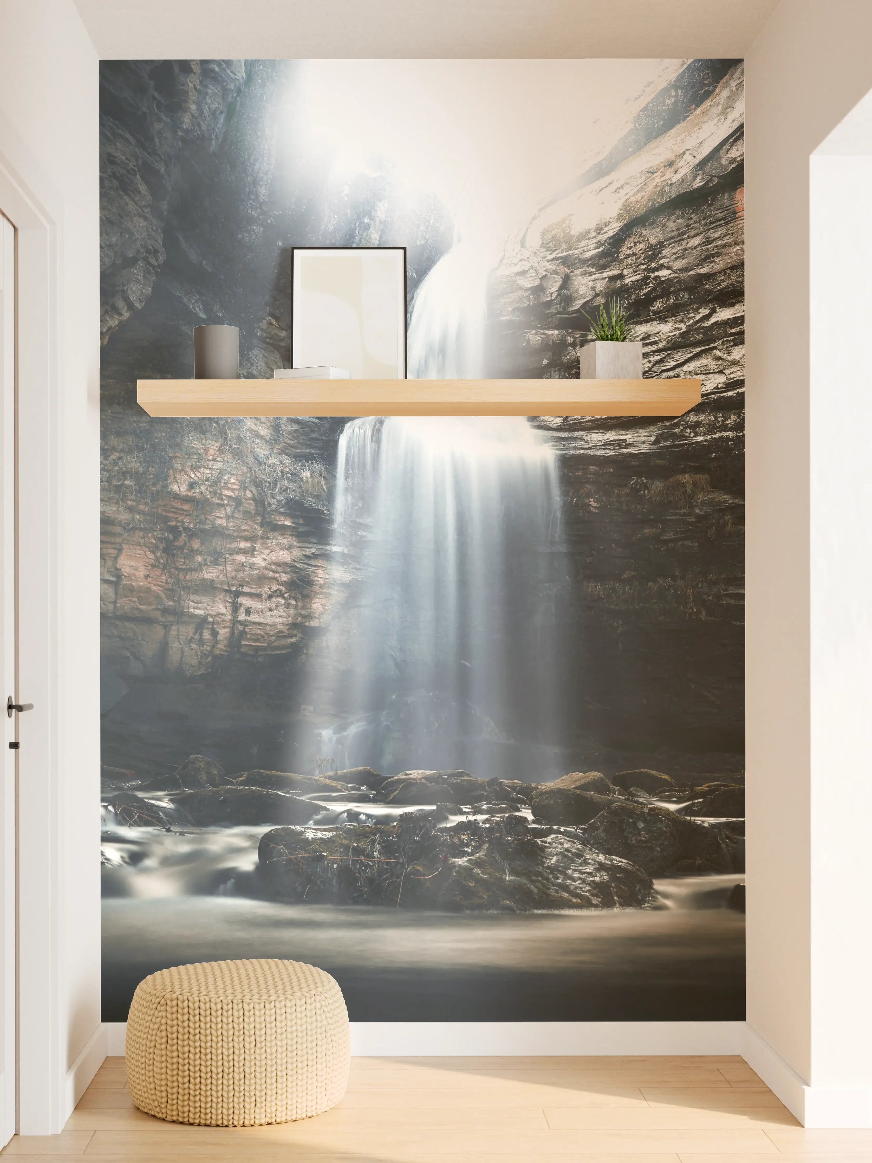 Wandverkleidung Flur - Karstwasserfall in einer Schlucht