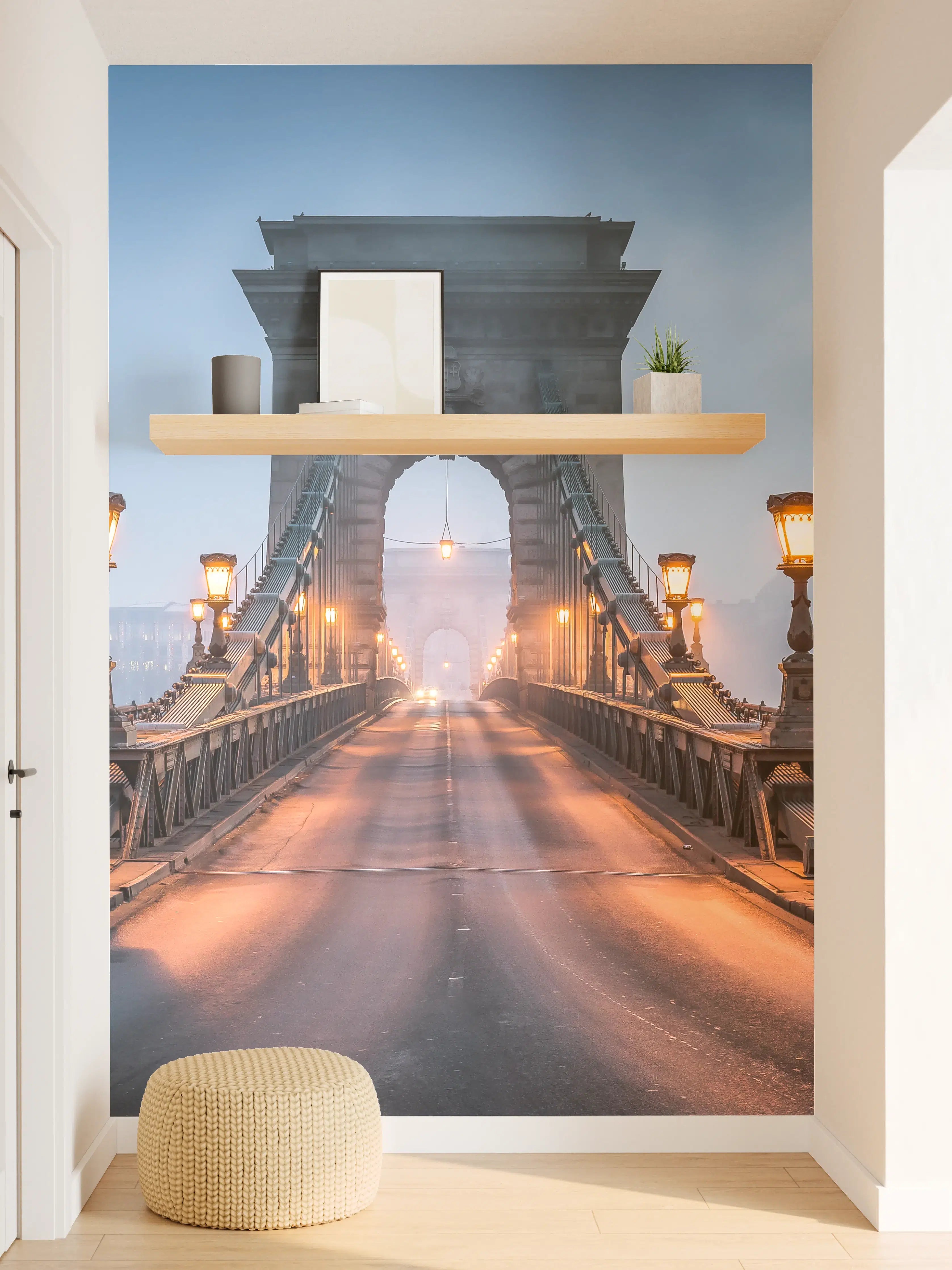 Wandverkleidung Flur - Kettenbrücke Panorama in Budapest