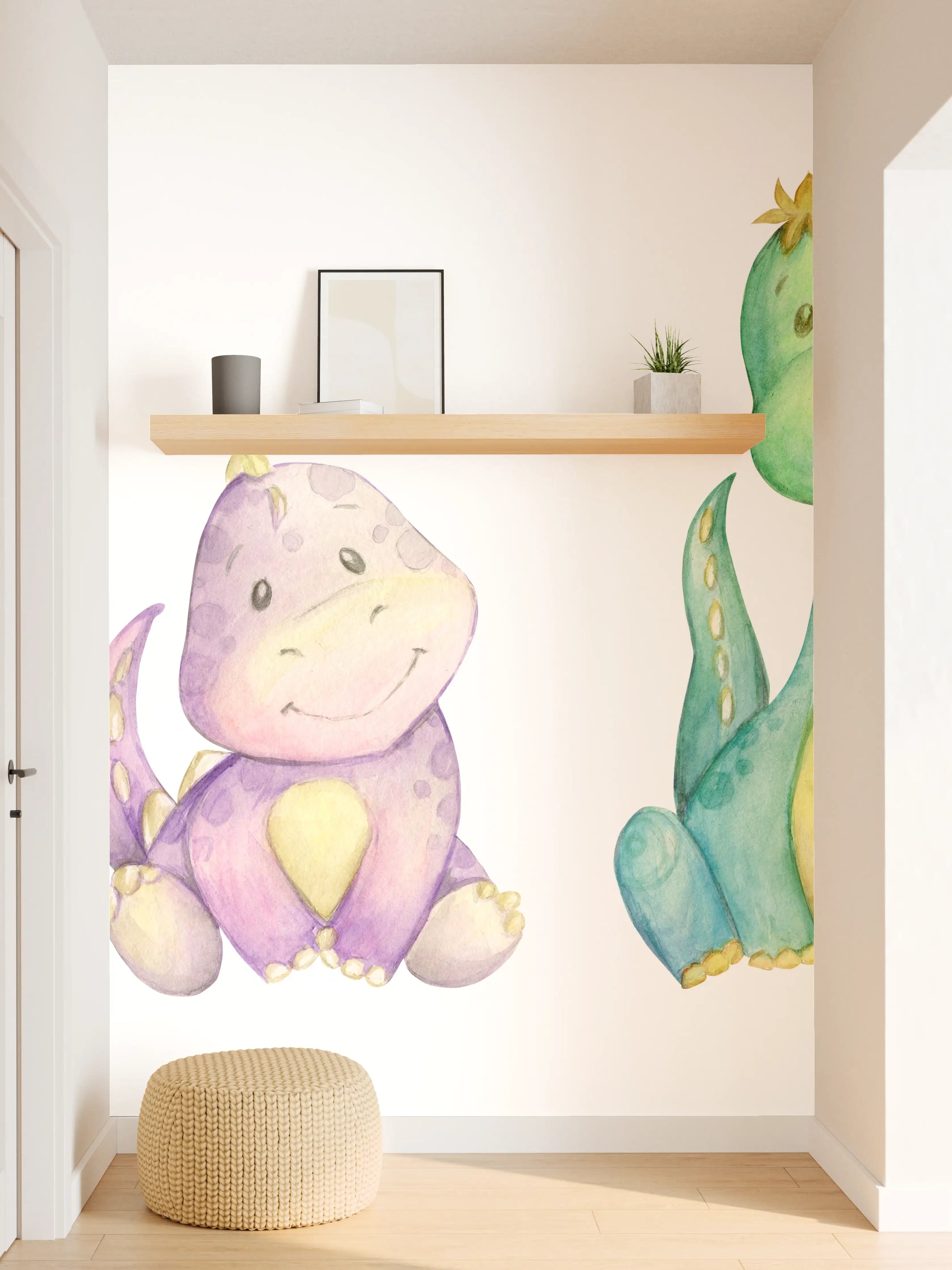 Wandverkleidung Flur - Kindliche Dinosaurier