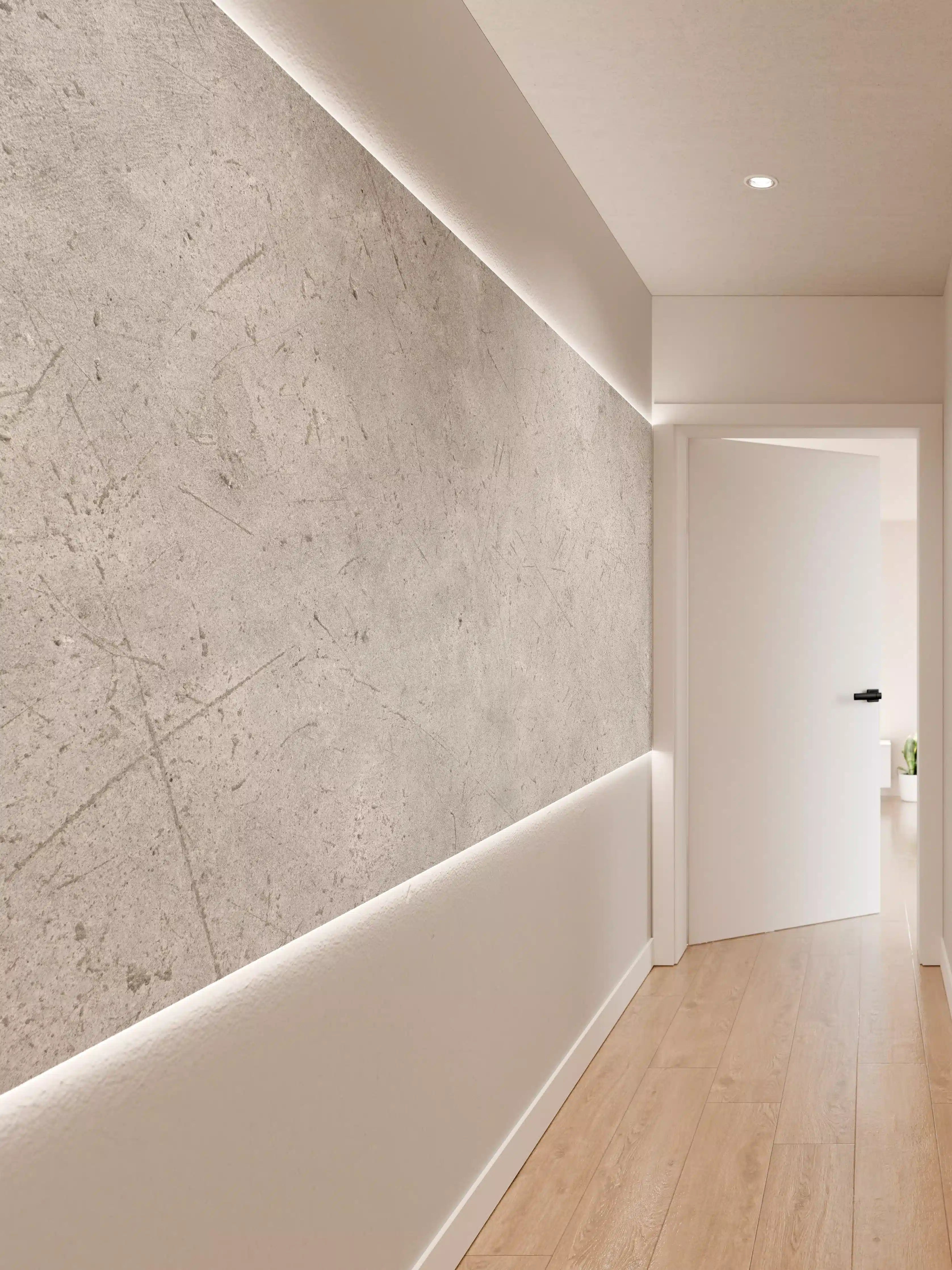 Wandverkleidung Flur - Kratzige graue Betonwand