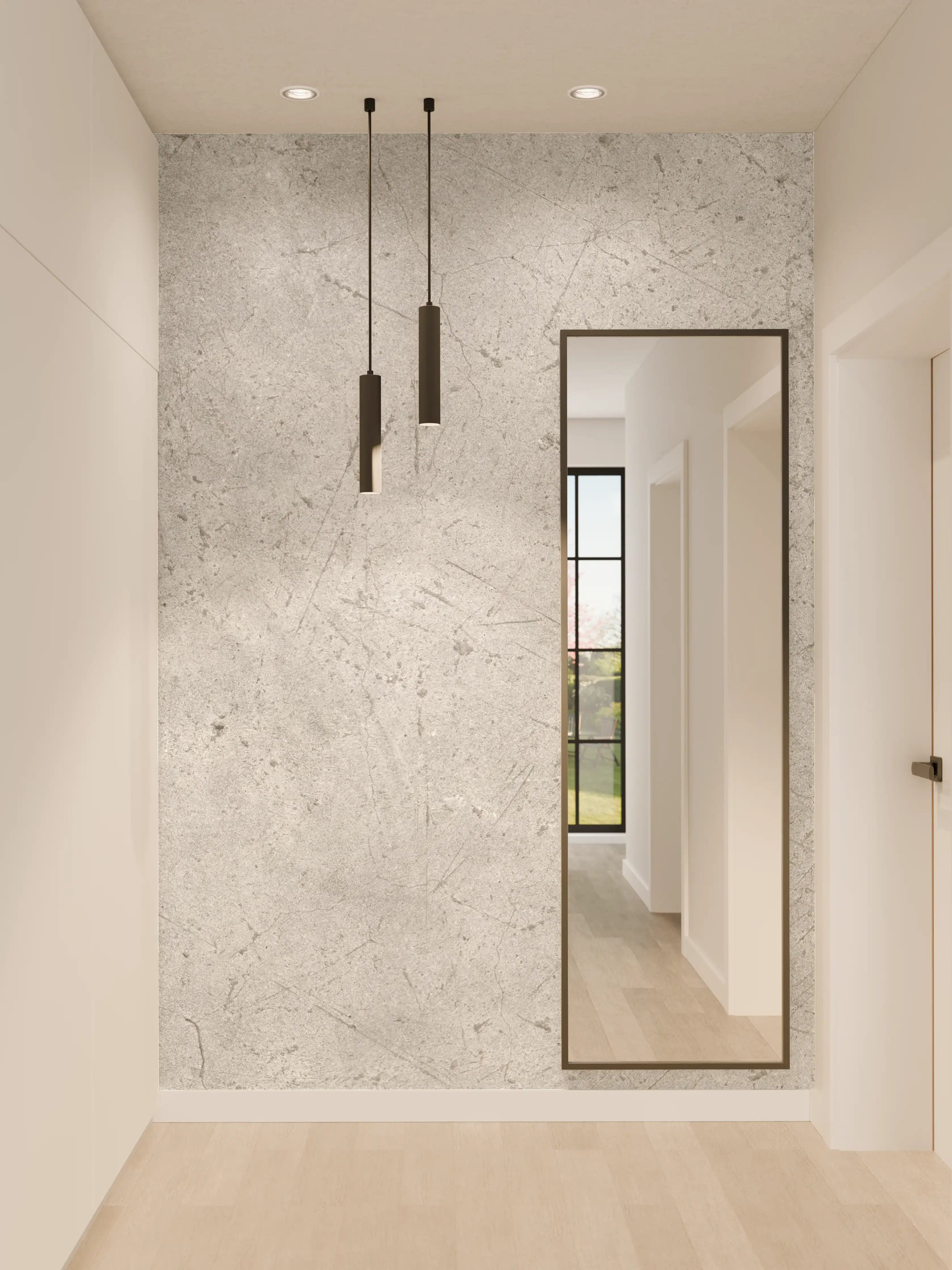 Wandverkleidung Flur - Kratzige graue Betonwand