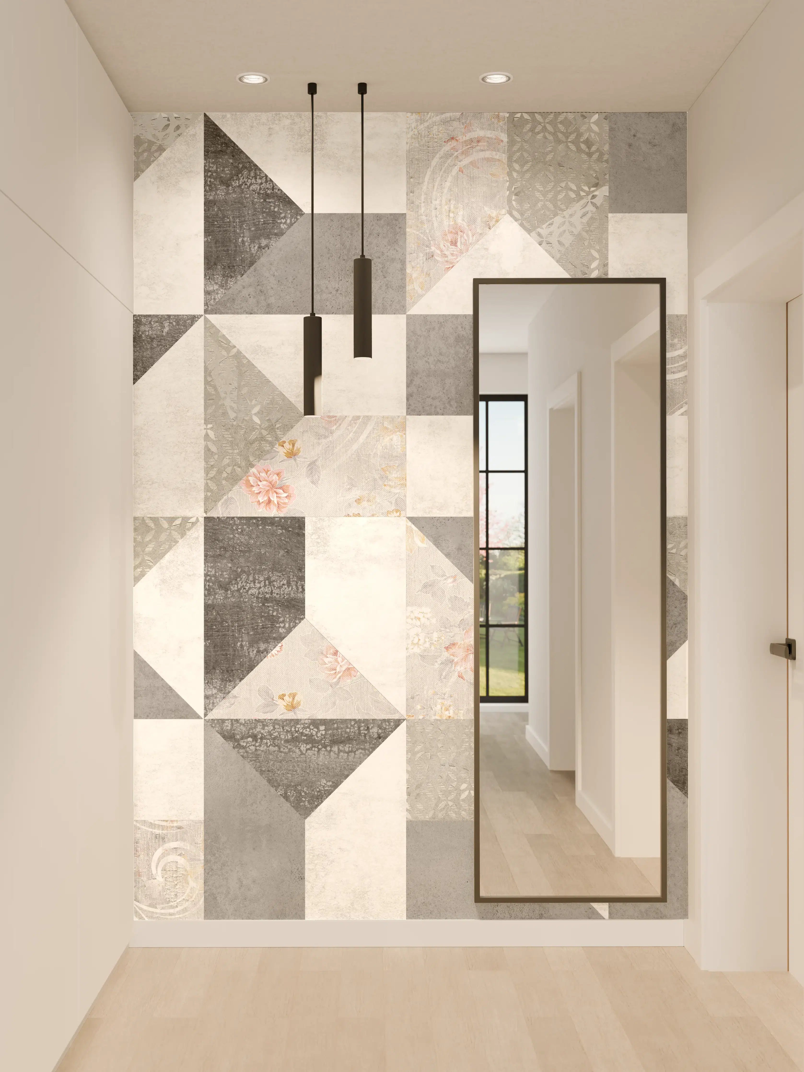 Wandverkleidung Flur - Kreatives Fliesenmuster