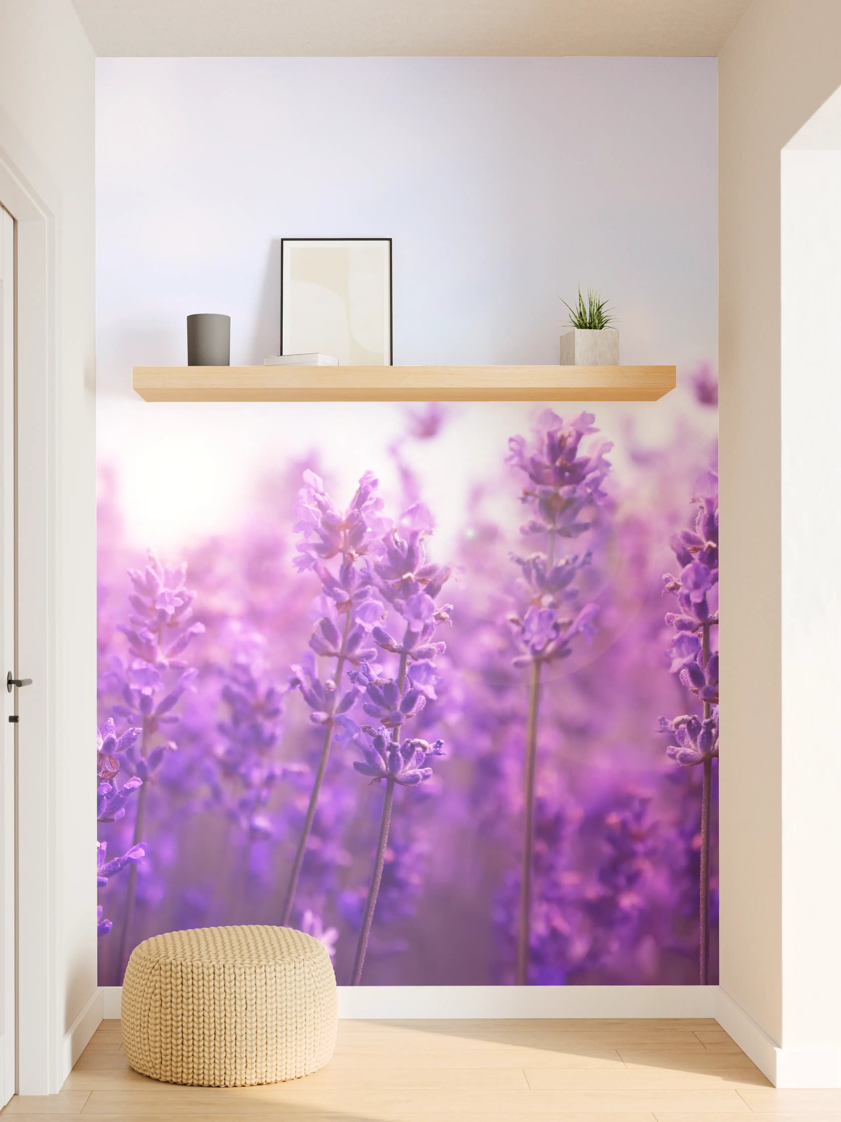 Wandverkleidung Flur - Lavendelfeld in Lila