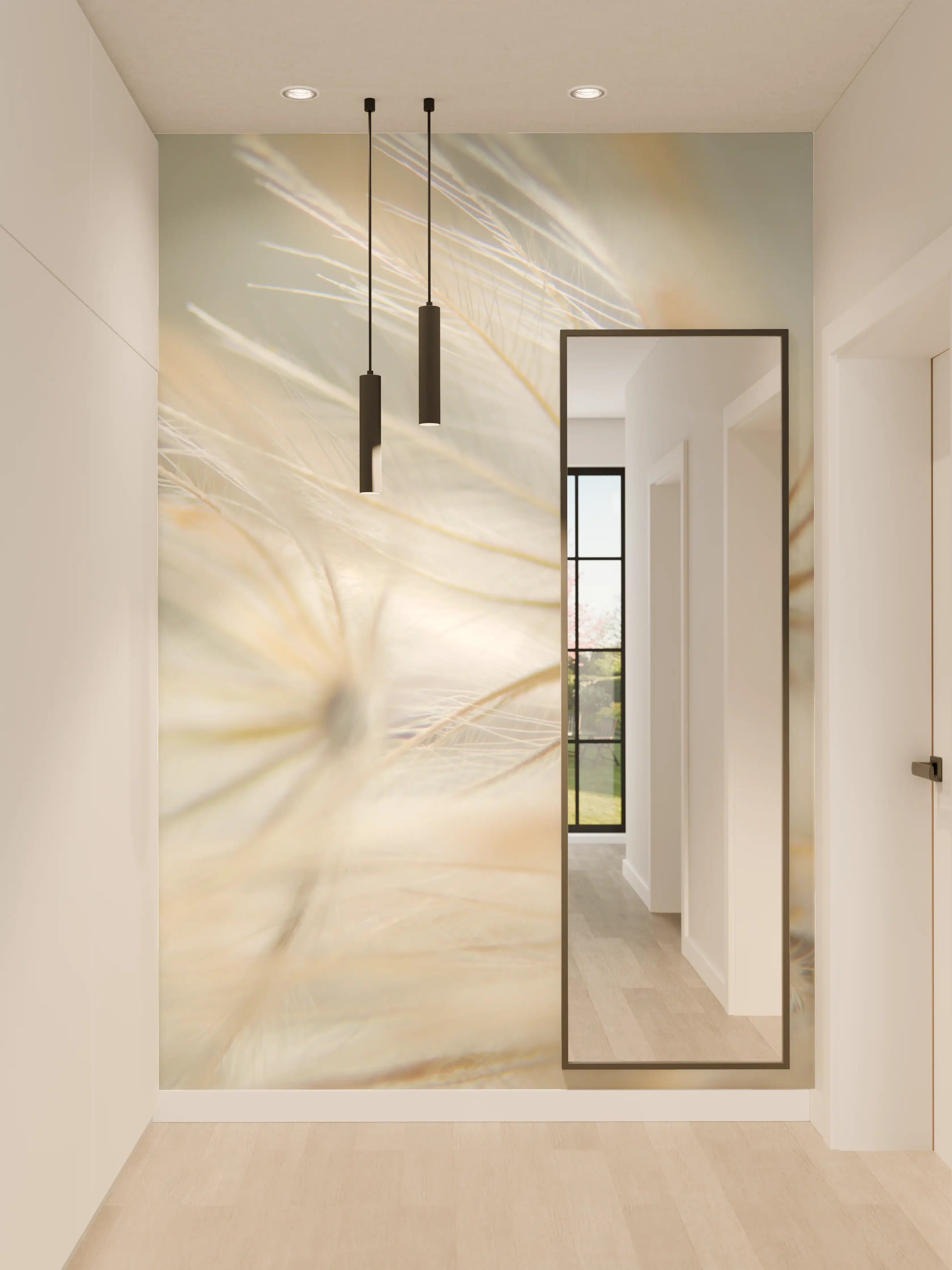 Wandverkleidung Flur - Leichte Pusteblumen in Nahaufnahme