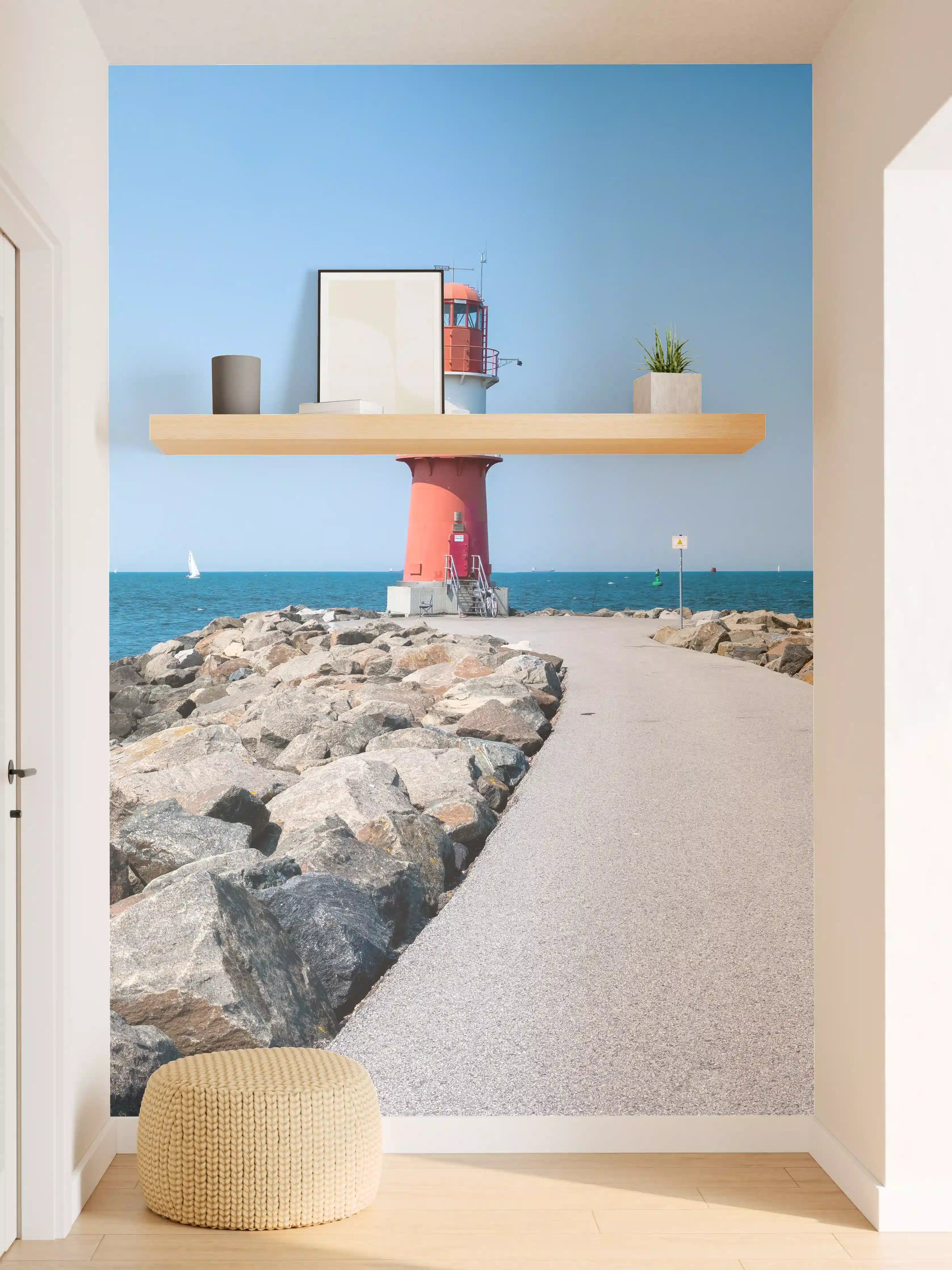 Wandverkleidung Flur - Leuchtturm am Meer