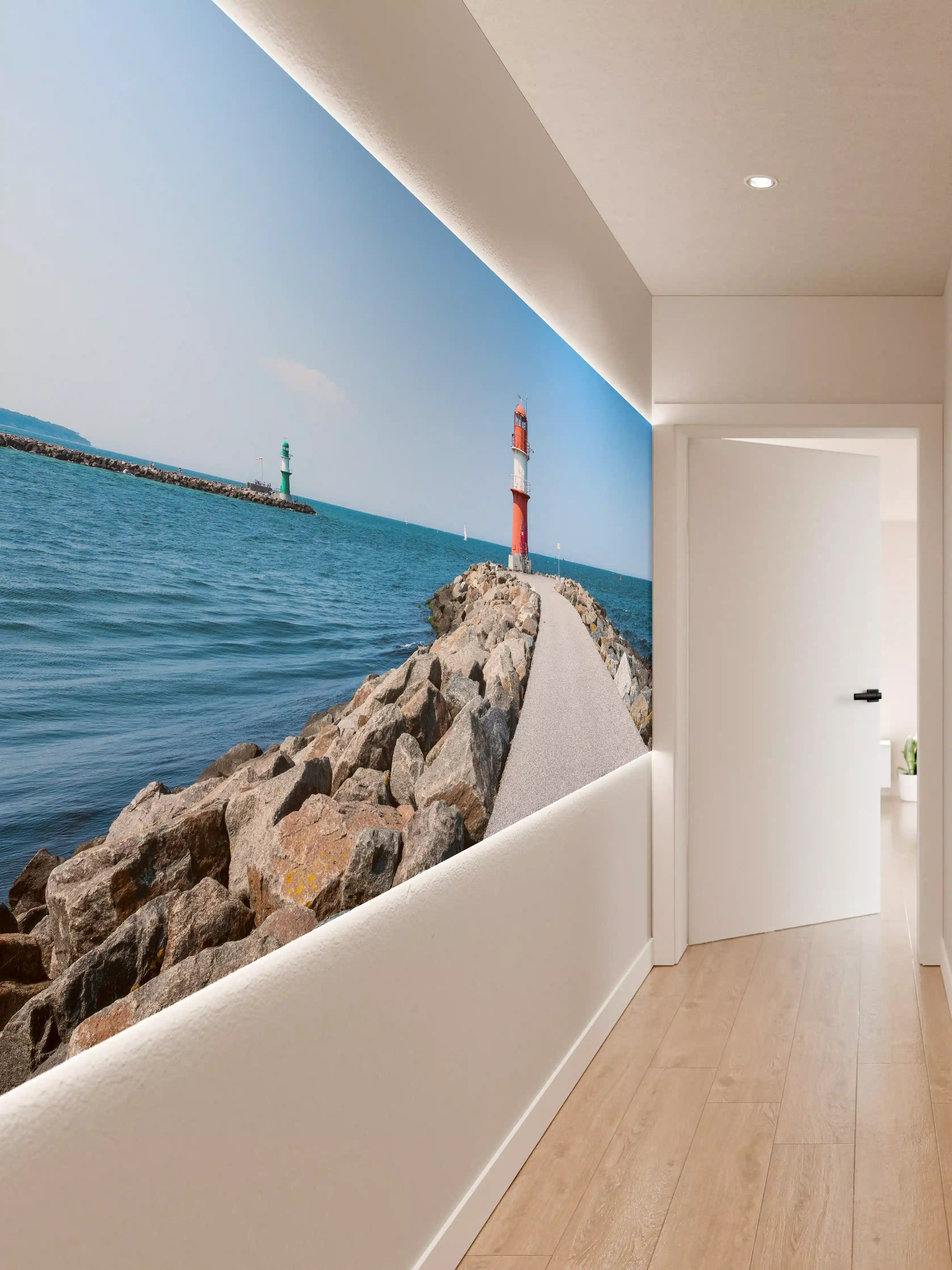 Wandverkleidung Flur - Leuchtturm am Meer