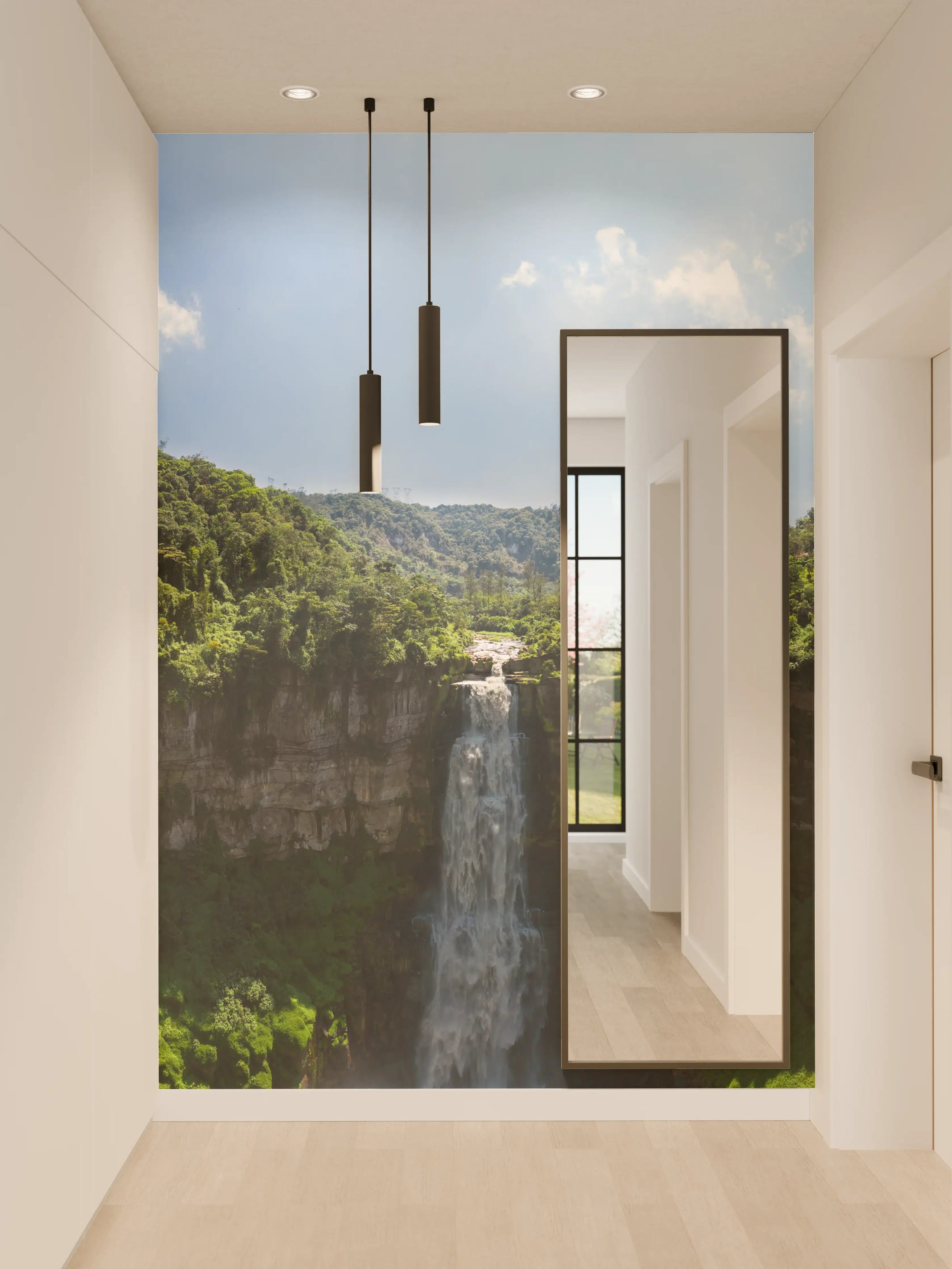 Wandverkleidung Flur - Luftaufnahme von El Salto de Tequendama