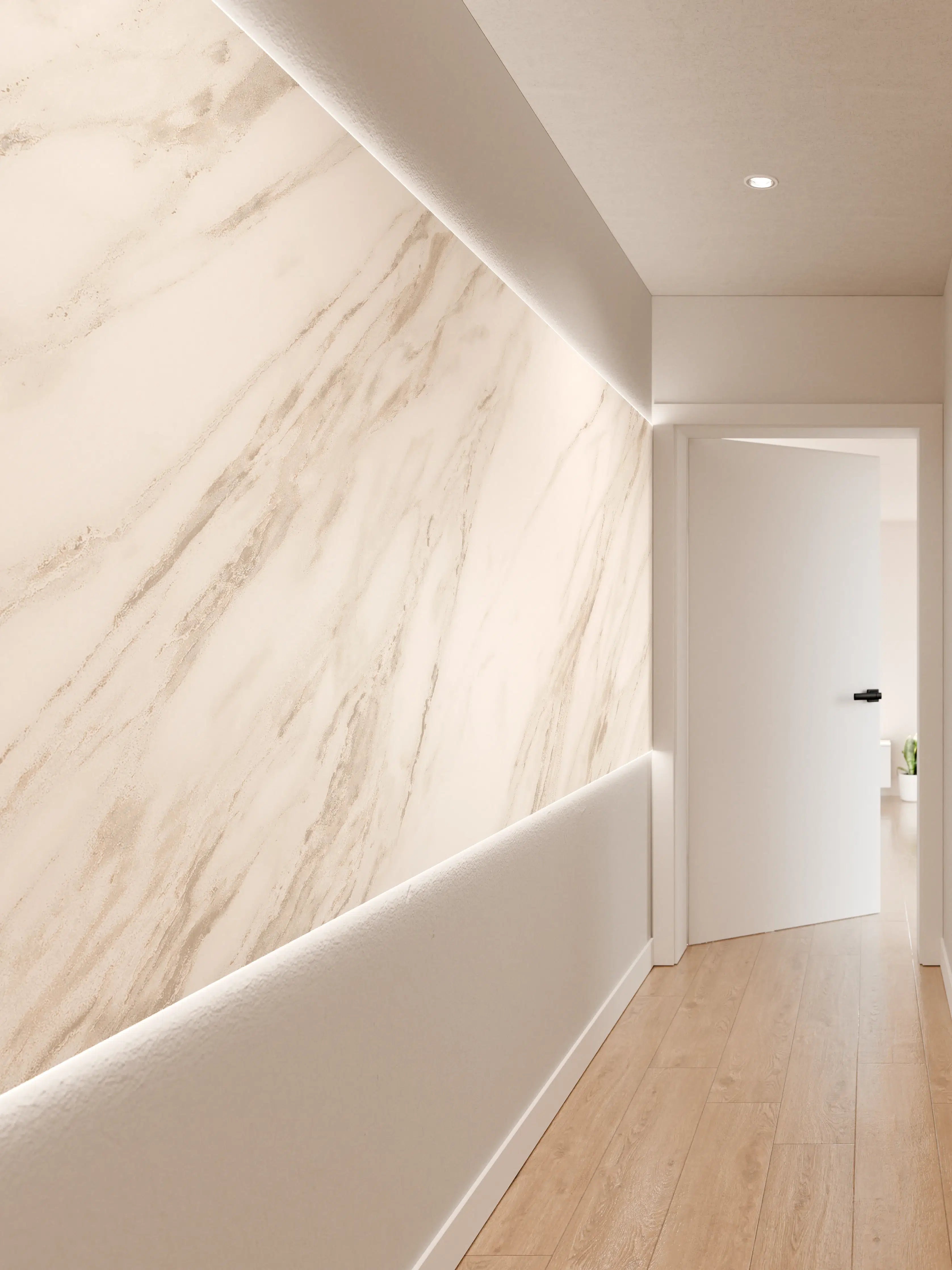 Wandverkleidung Flur - Luxuriöses Marmor Design