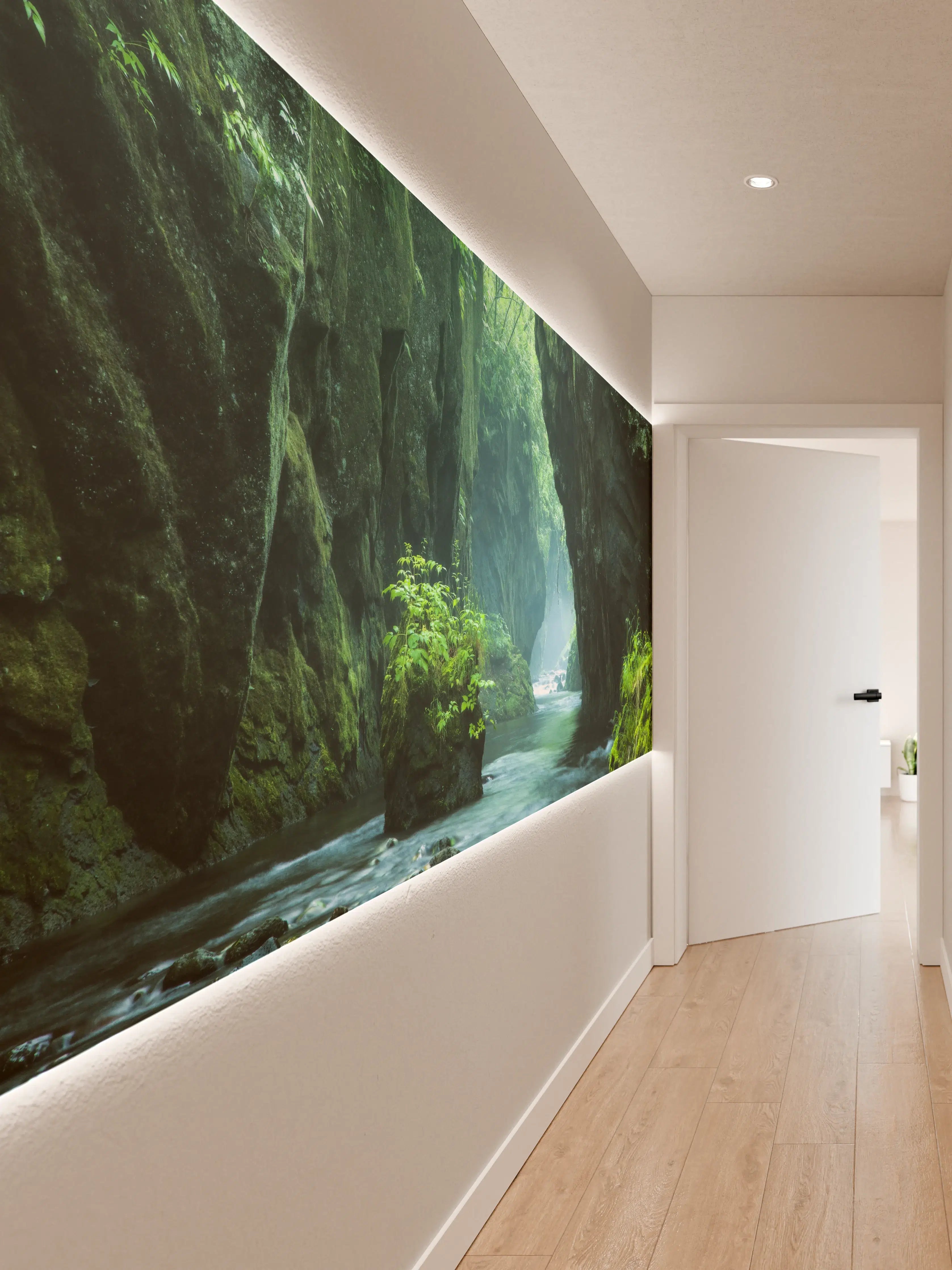 Wandverkleidung Flur - Majestätische Naturkulisse im Grünen
