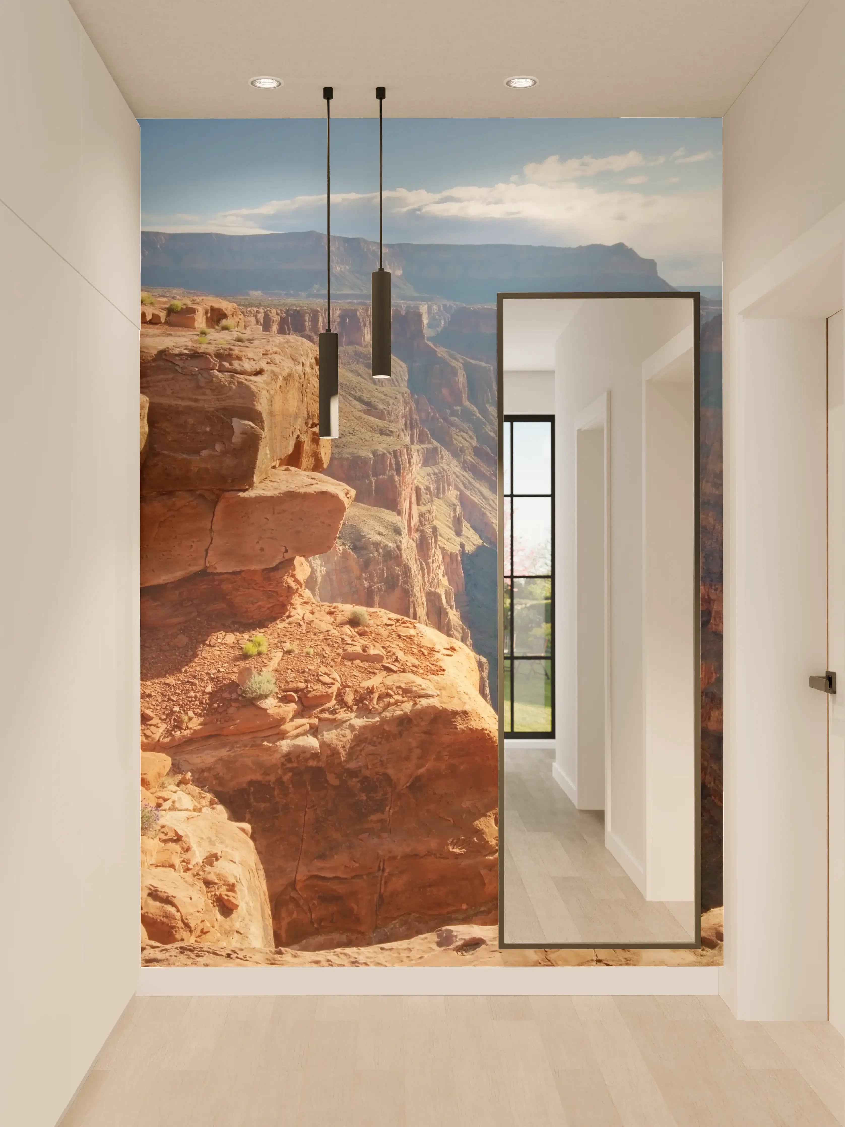 Wandverkleidung Flur - Majestätischer Blick auf den grauen Canyon