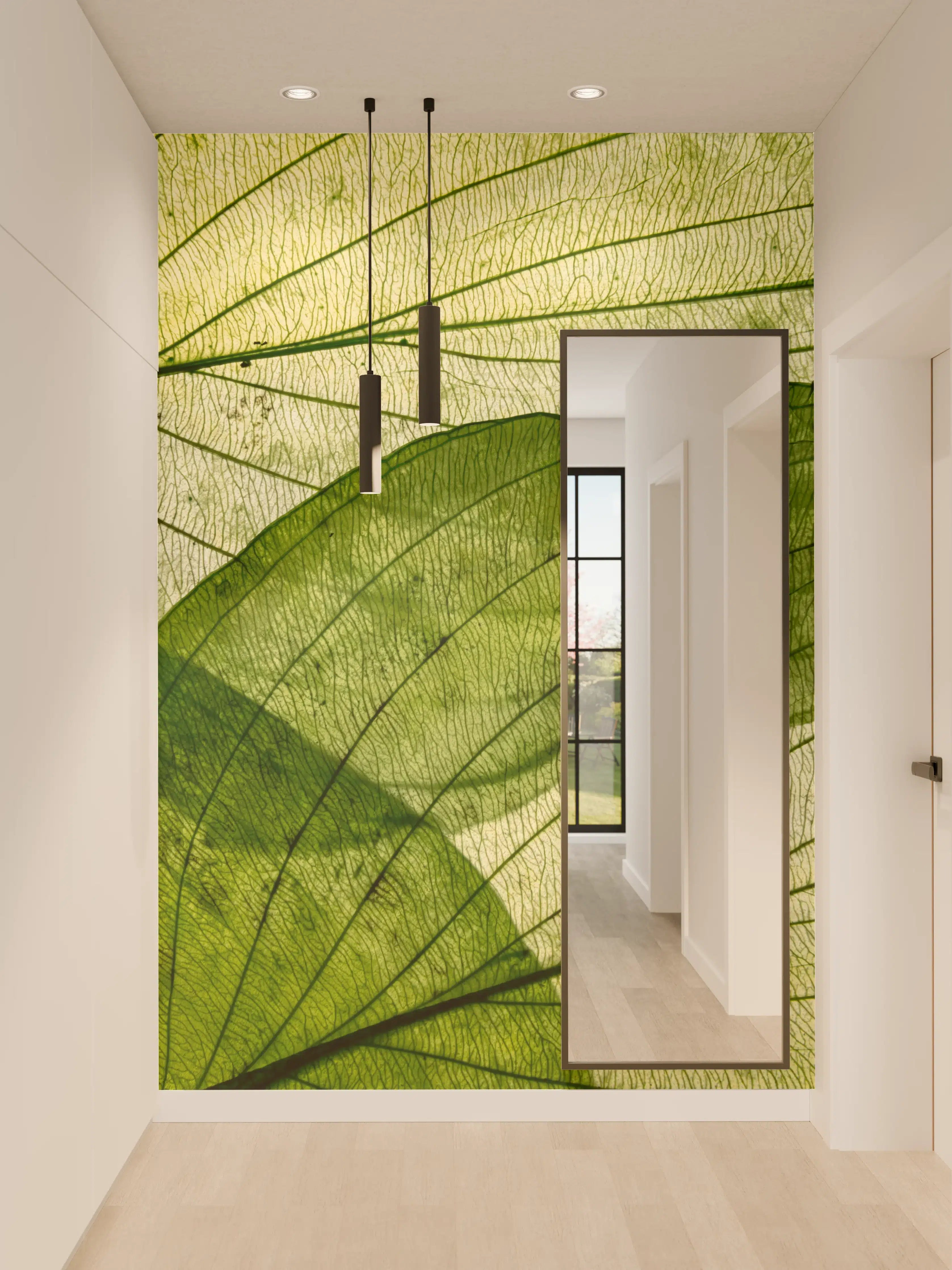 Wandverkleidung Flur - Makrotextur von herbstlich getrockneten Blättern