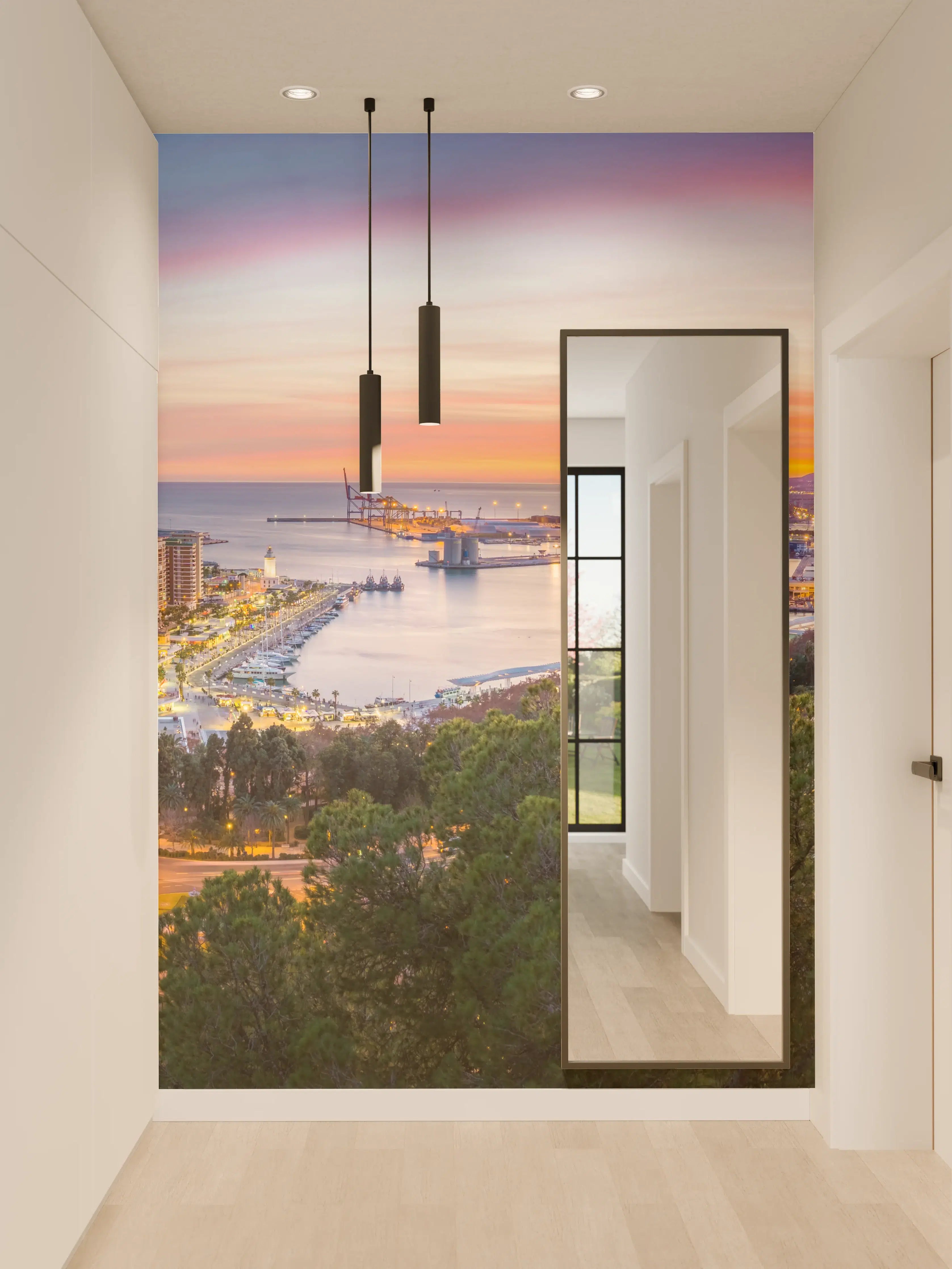 Wandverkleidung Flur - Málaga Aussicht von den Bergen