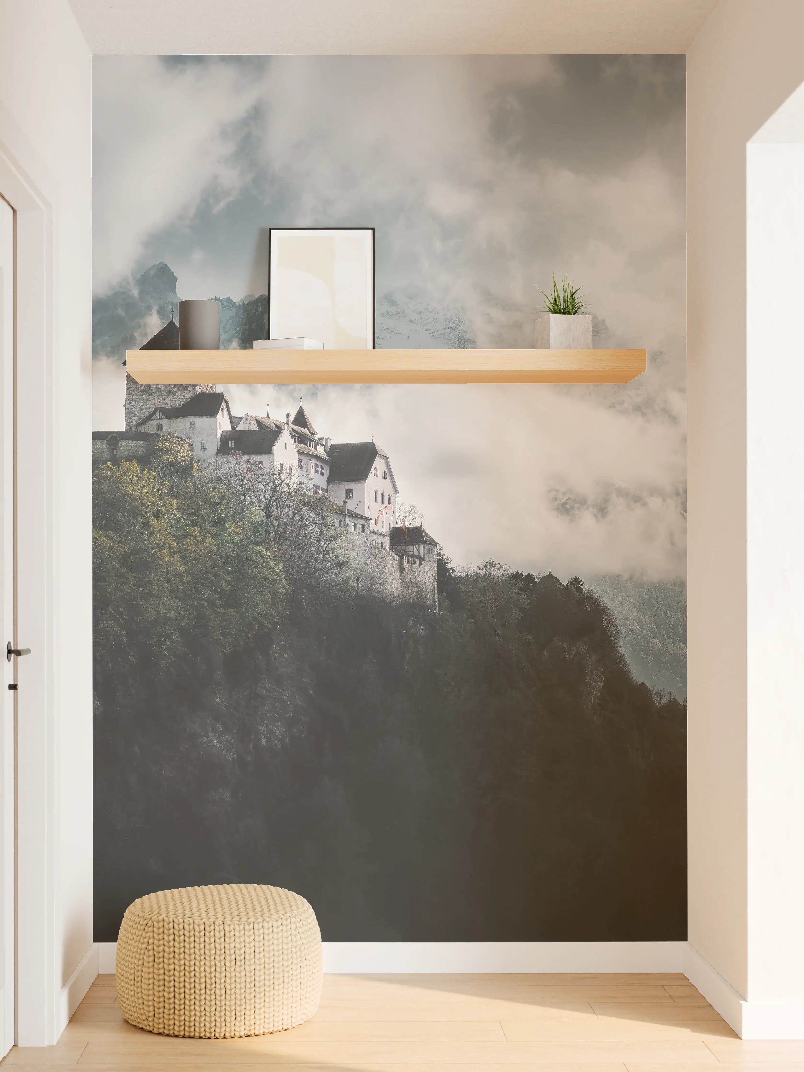 Wandverkleidung Flur - Malerische Burg in den Bergen