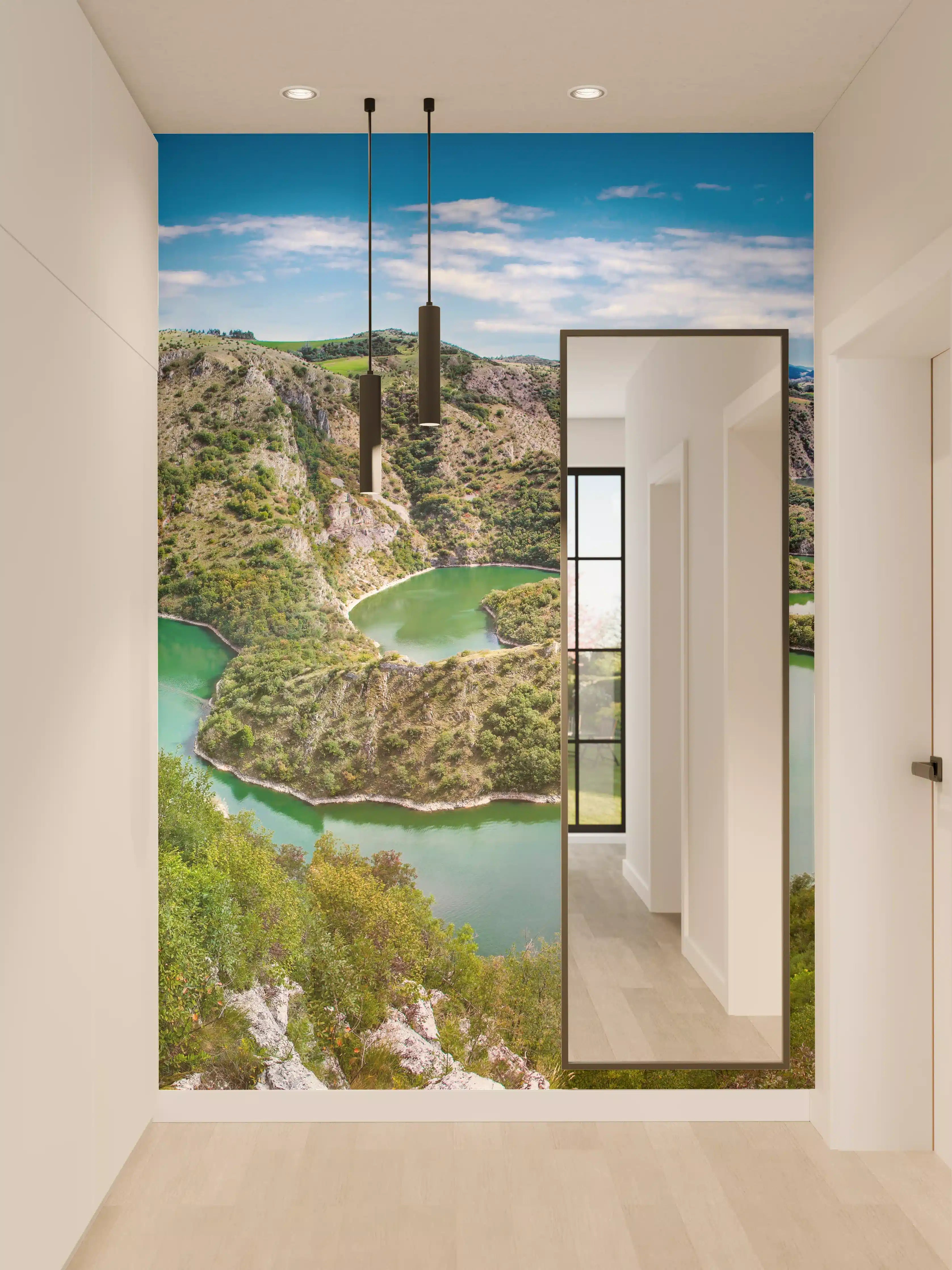 Wandverkleidung Flur - Malerische Flusslandschaft mit Schluchten