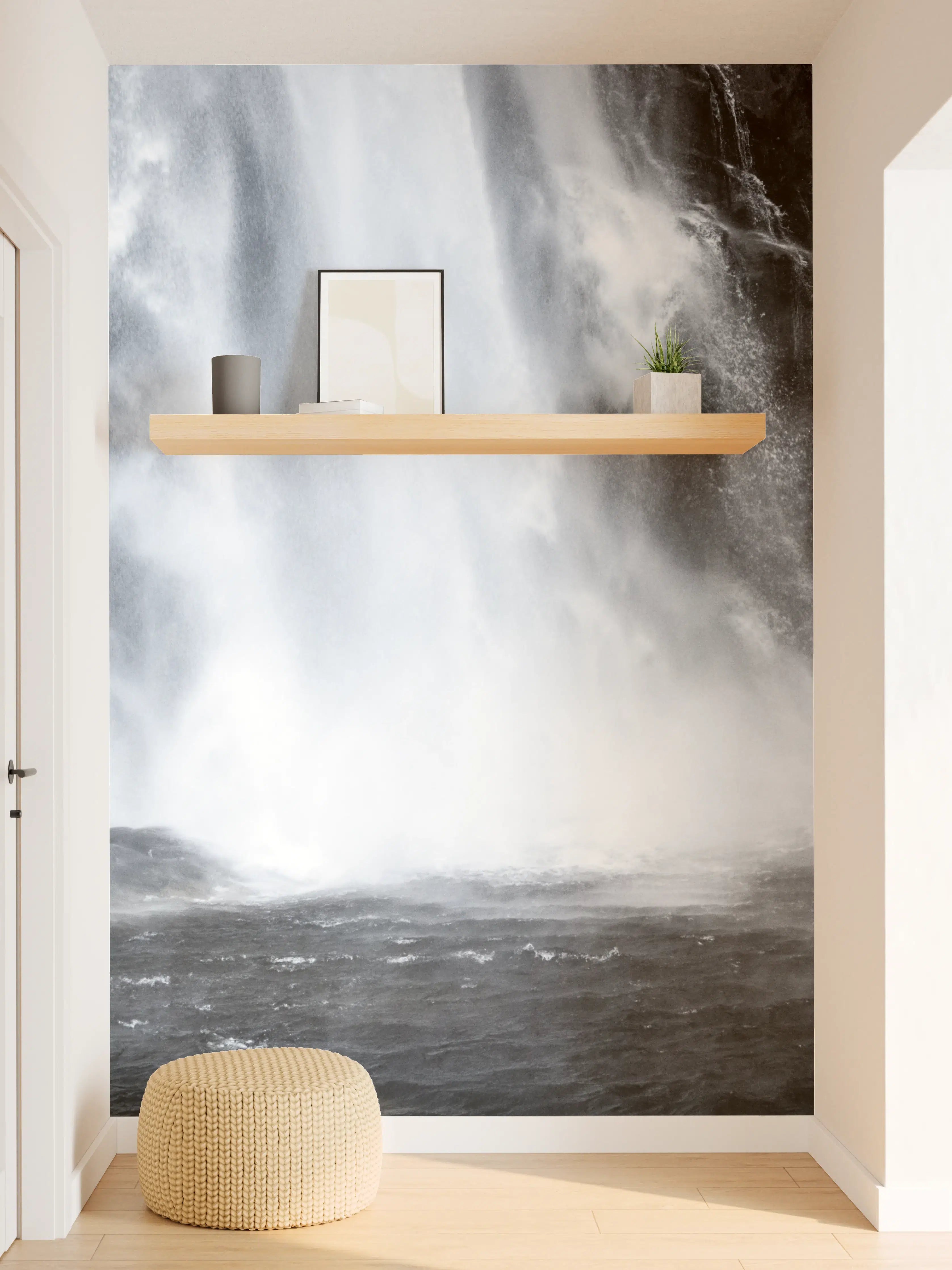 Wandverkleidung Flur - Malerischer Wasserfall in natürlicher Schönheit