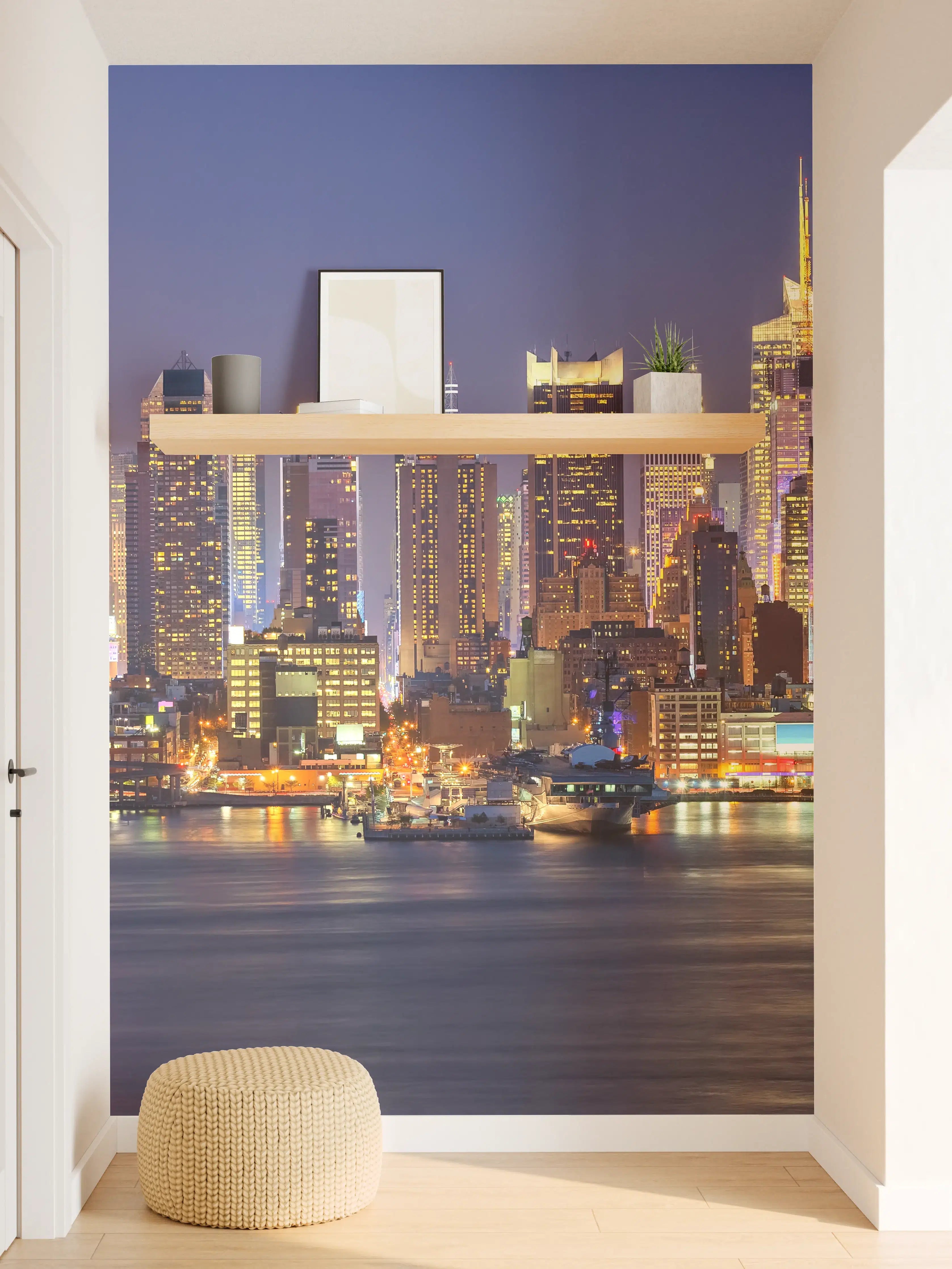Wandverkleidung Flur - Manhattan Skyline bei Nacht