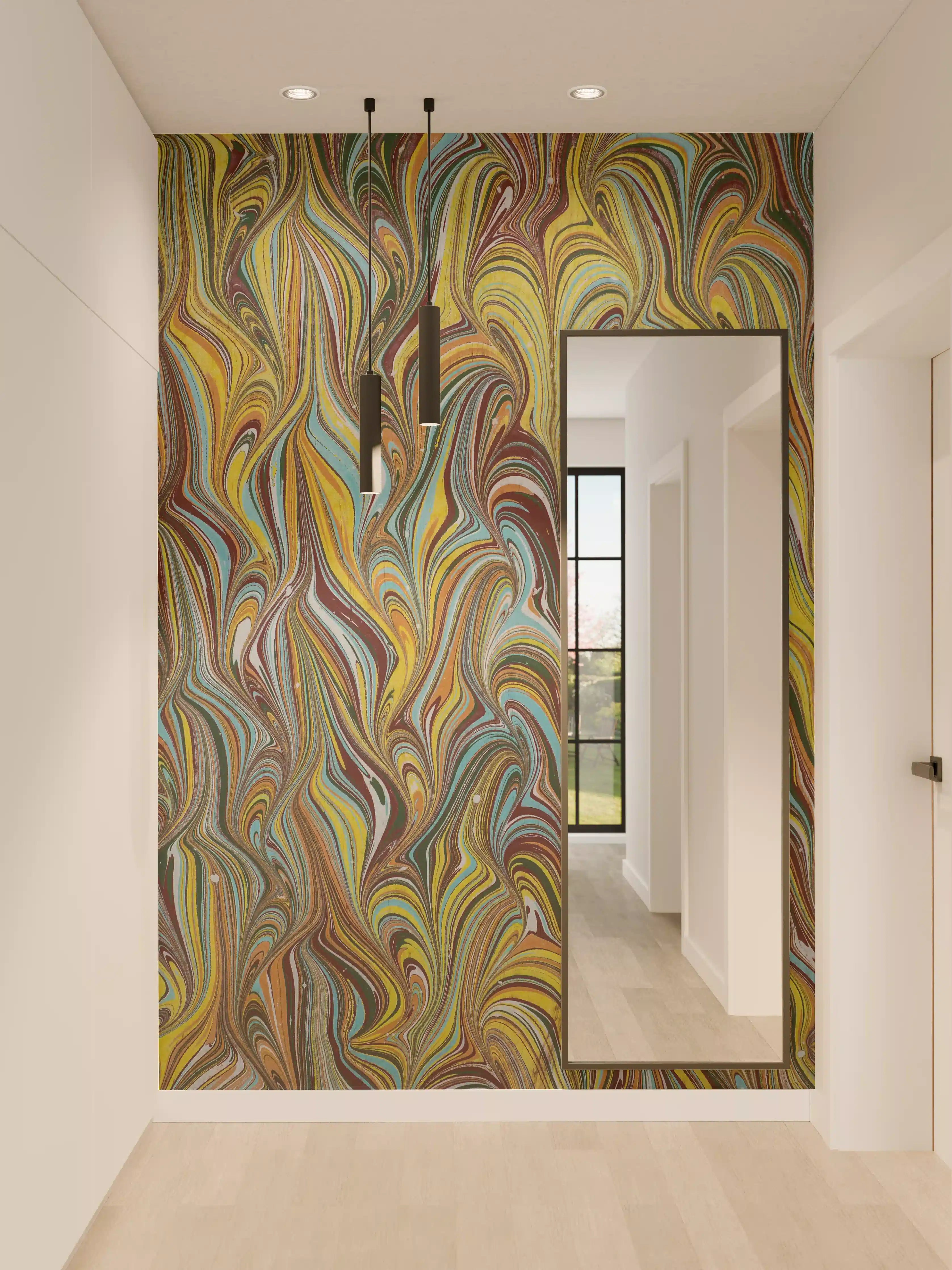 Wandverkleidung Flur - Marbled Abstract Art