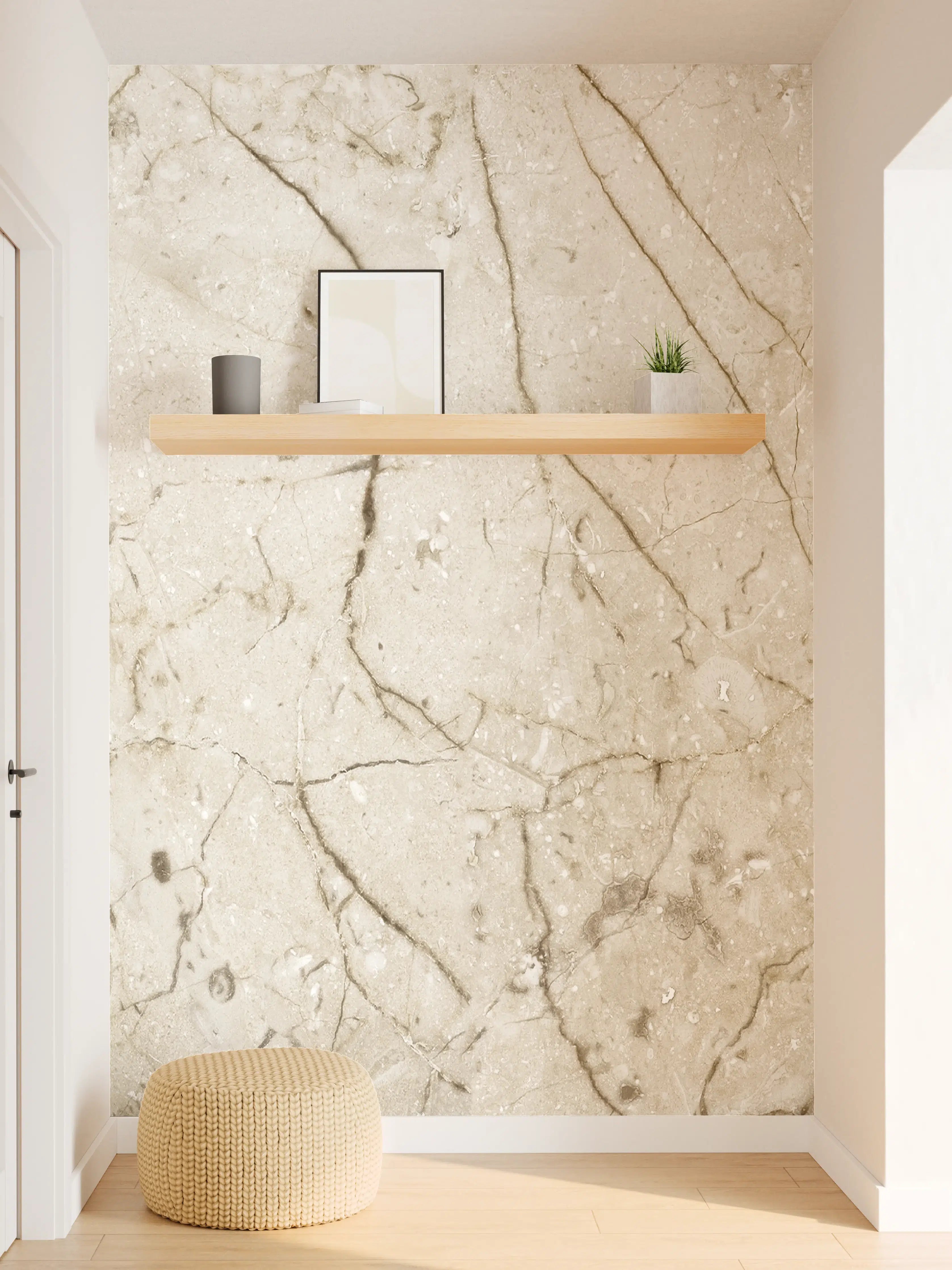 Wandverkleidung Flur - Marmor Hintergrund - Beige