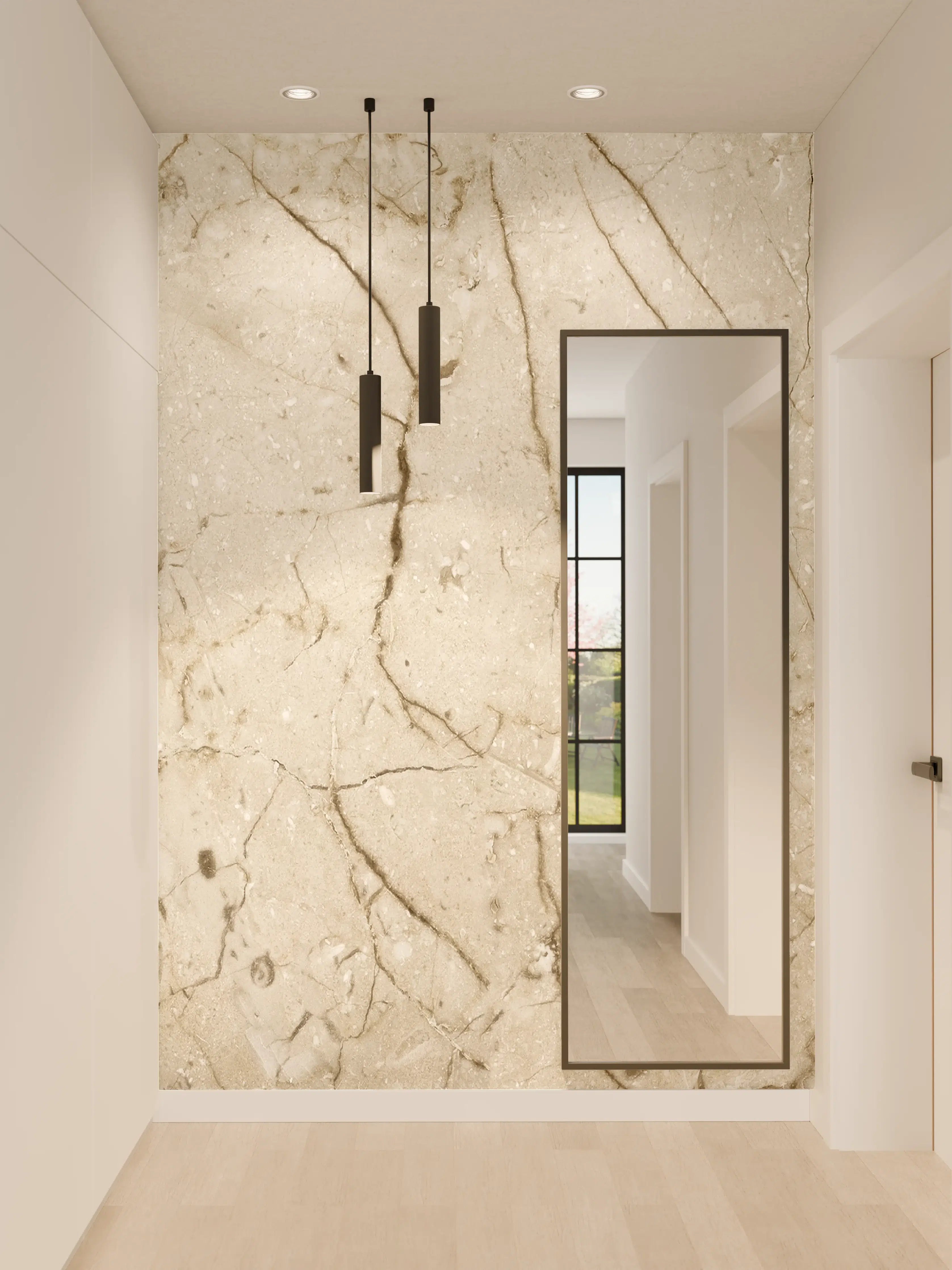 Wandverkleidung Flur - Marmor Hintergrund - Beige