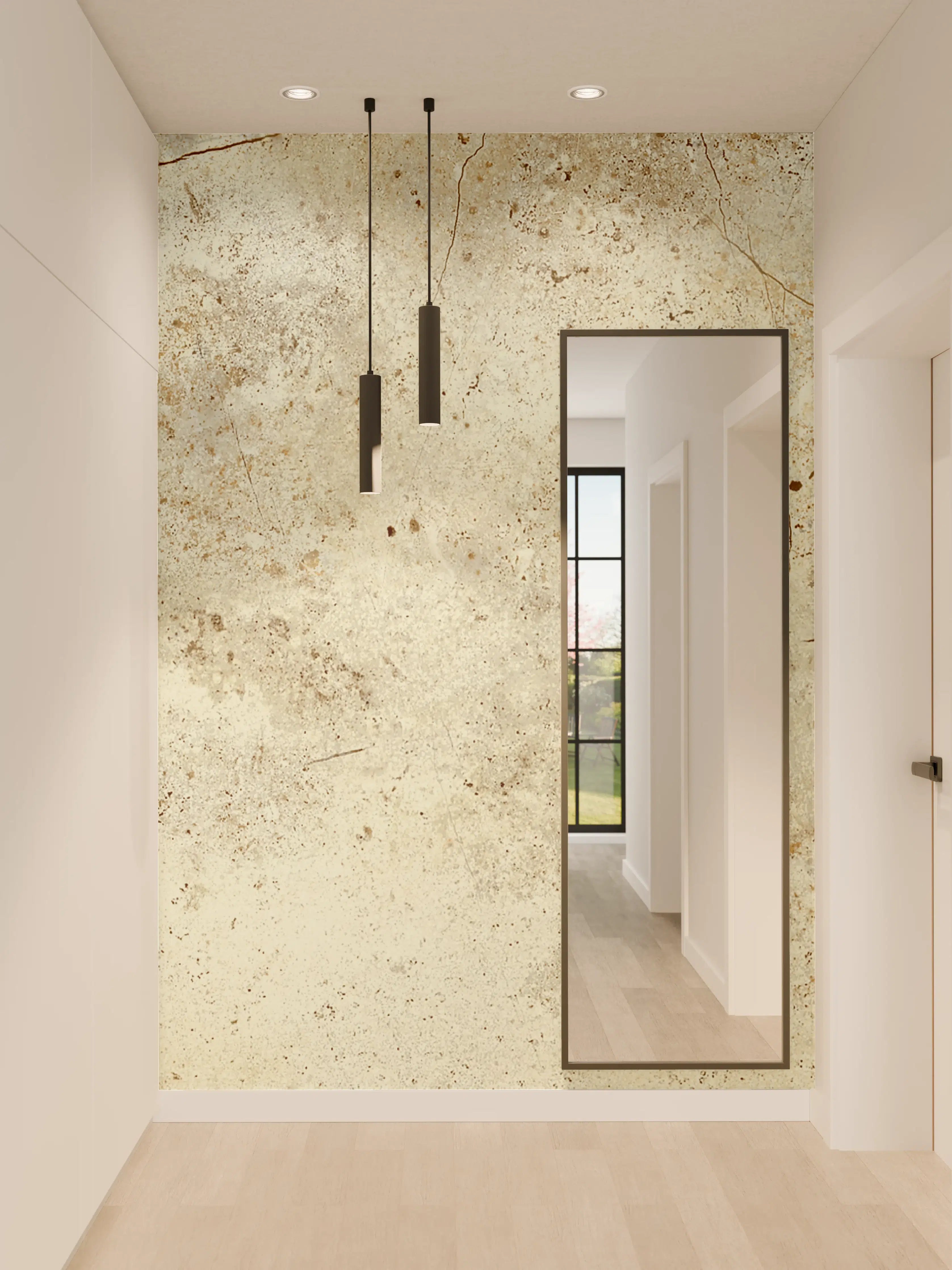 Wandverkleidung Flur - Marmor Textur hell