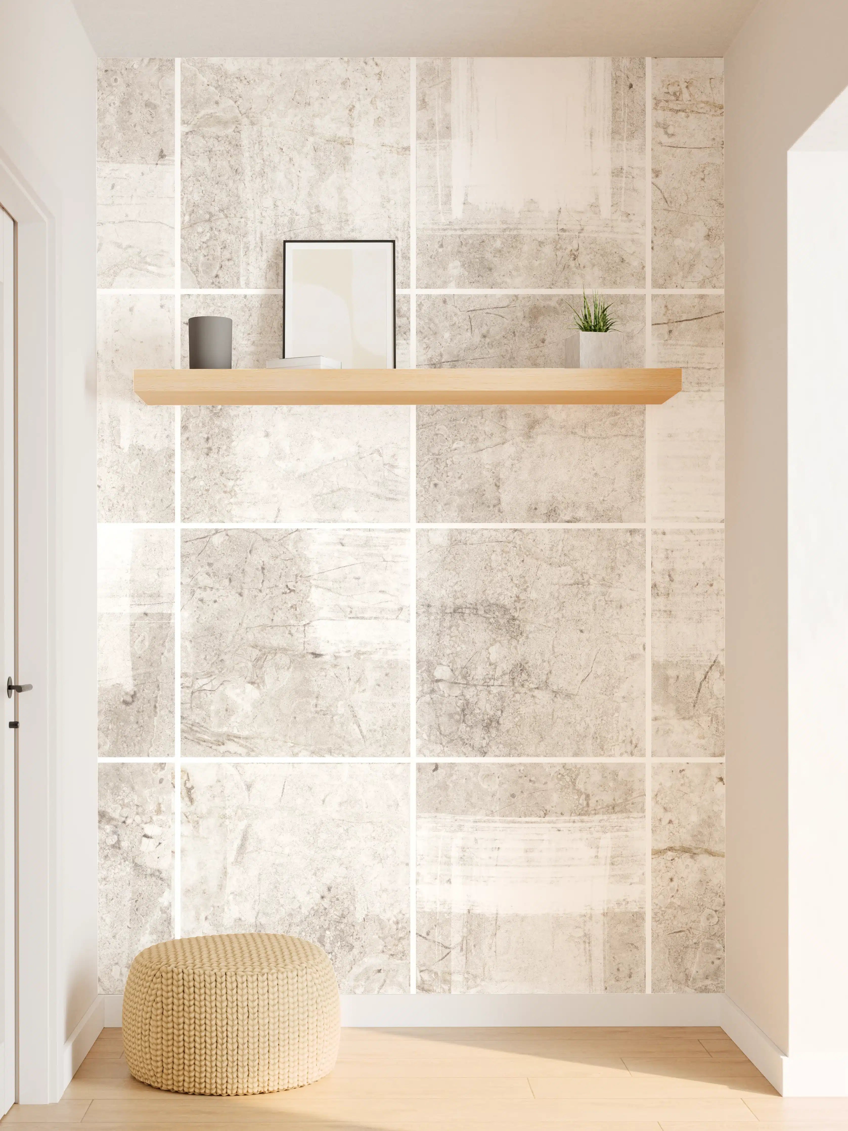 Wandverkleidung Flur - Marmortextur - Bürsteneffekt