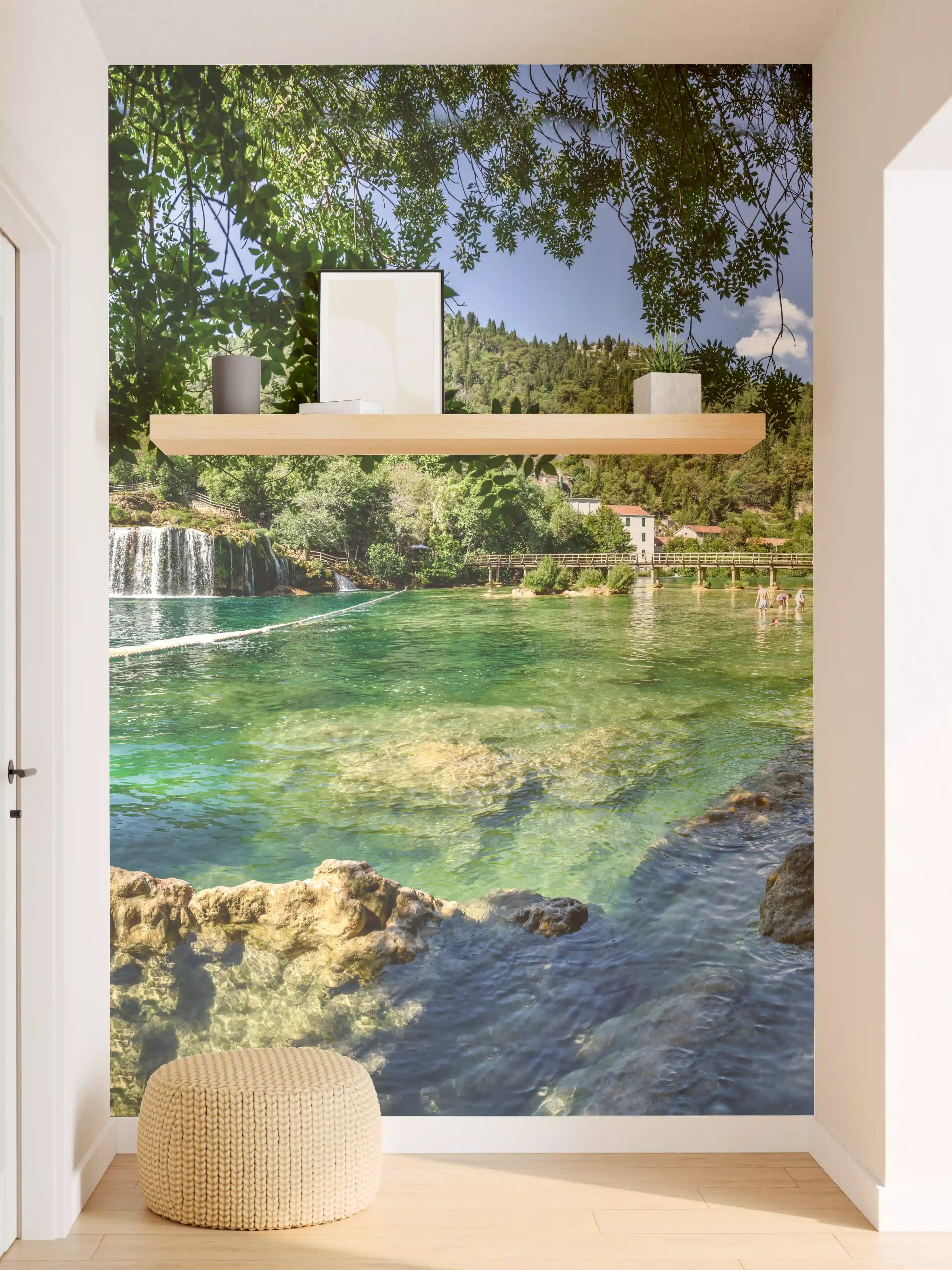 Wandverkleidung Flur - Mediterraner Wasserfall