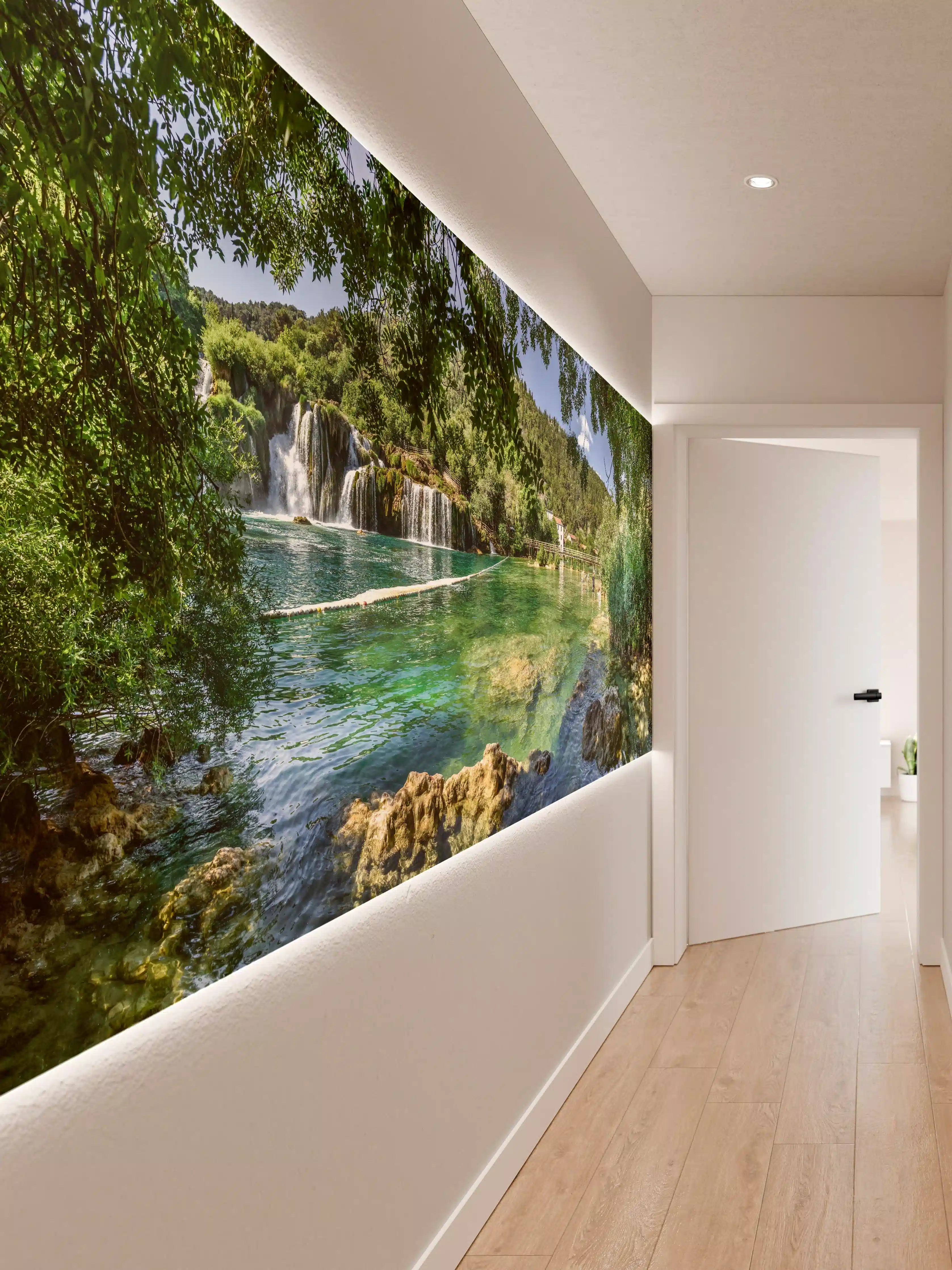 Wandverkleidung Flur - Mediterraner Wasserfall